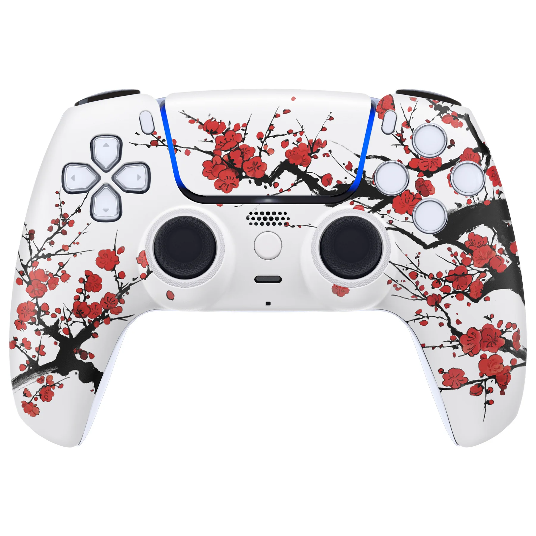 eXtremeRate LUNA Redesigned Replacement Front Shell with Touchpad Compatible with PS5 Controller BDM-010/020/030/040/050 - Winter Blossom - Image 2