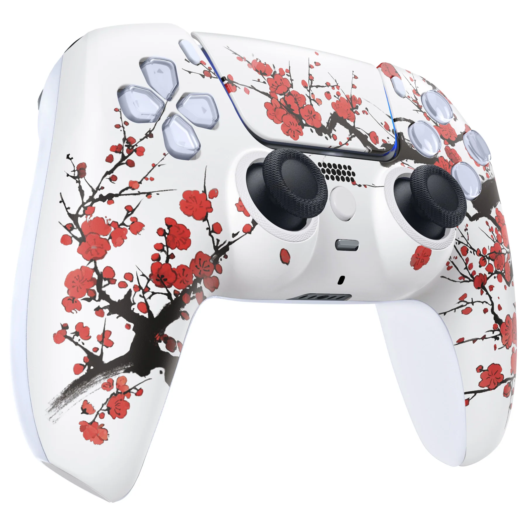 eXtremeRate LUNA Redesigned Replacement Front Shell with Touchpad Compatible with PS5 Controller BDM-010/020/030/040/050 - Winter Blossom - Image 6