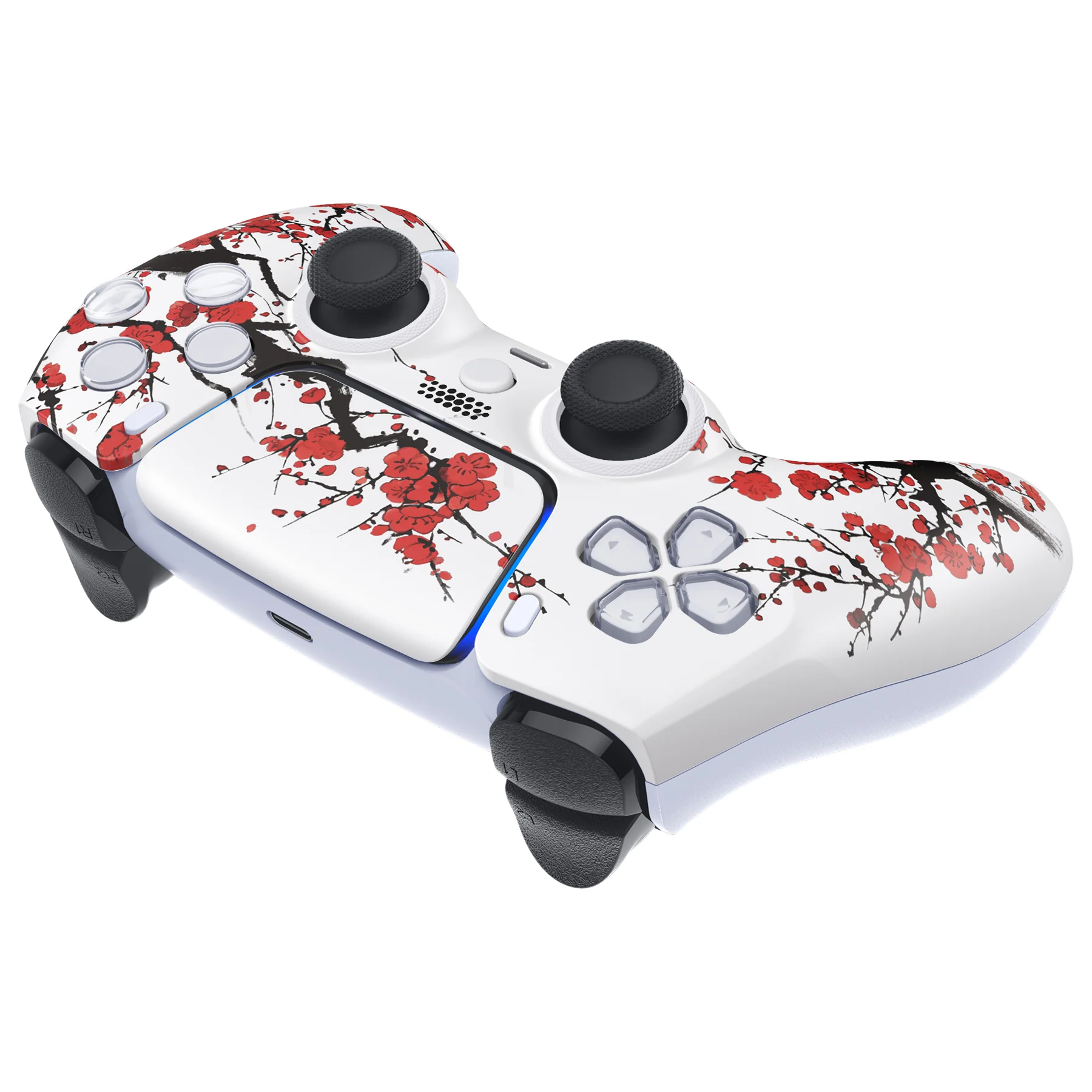 eXtremeRate LUNA Redesigned Replacement Front Shell with Touchpad Compatible with PS5 Controller BDM-010/020/030/040/050 - Winter Blossom - Image 7
