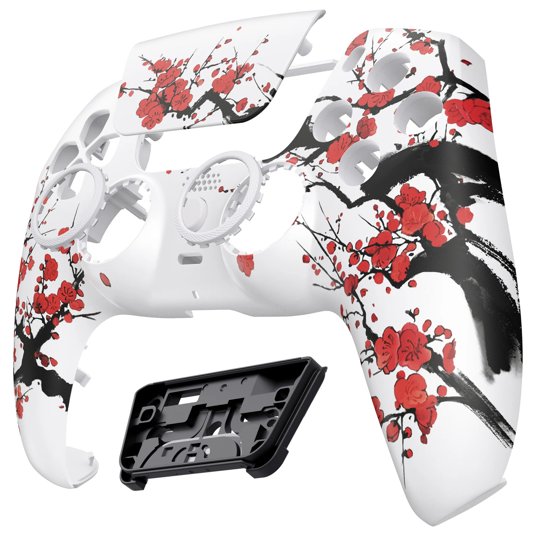eXtremeRate LUNA Redesigned Replacement Front Shell with Touchpad Compatible with PS5 Controller BDM-010/020/030/040/050 - Winter Blossom - Image 9