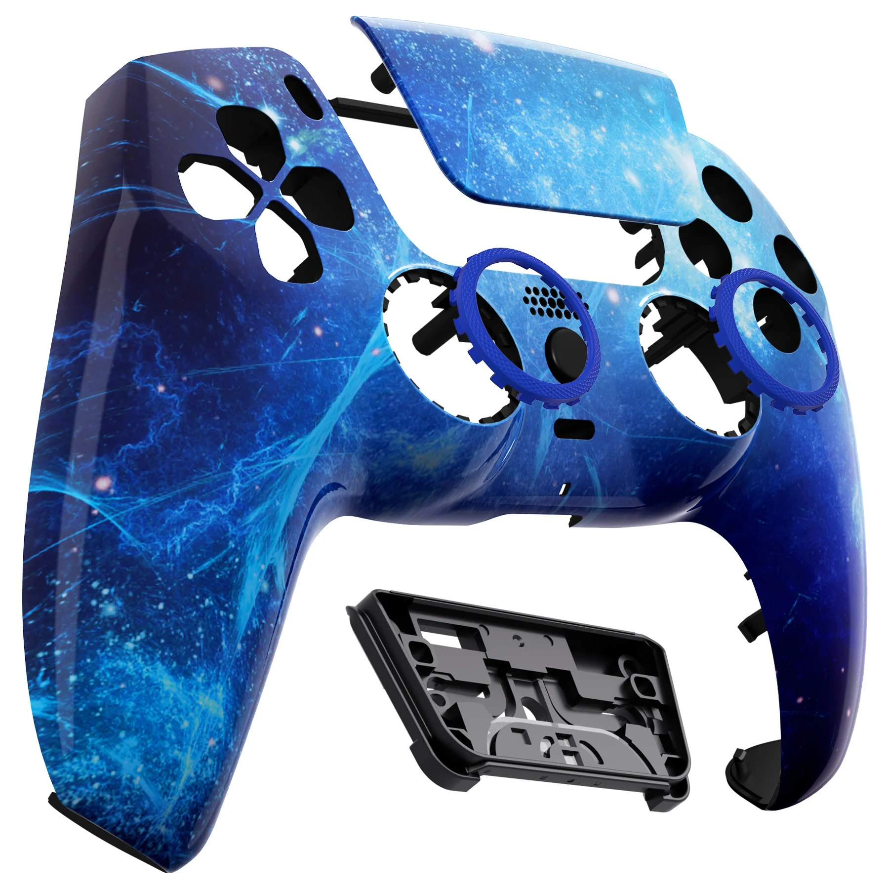 eXtremeRate LUNA Redesigned Replacement Front Shell with Touchpad Compatible with PS5 Controller BDM-010/020/030/040/050 - Blue Nebula - Image 10