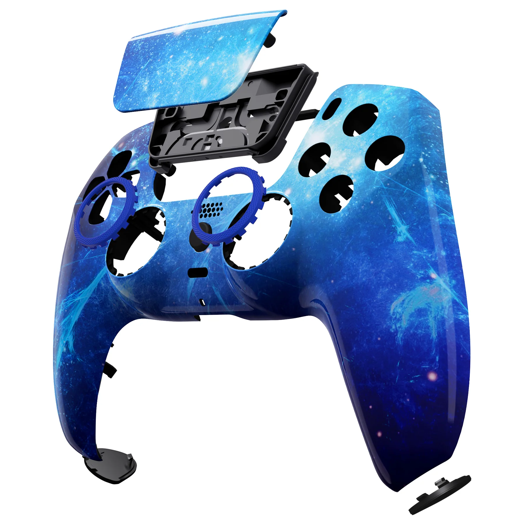 eXtremeRate LUNA Redesigned Replacement Front Shell with Touchpad Compatible with PS5 Controller BDM-010/020/030/040/050 - Blue Nebula - Image 11