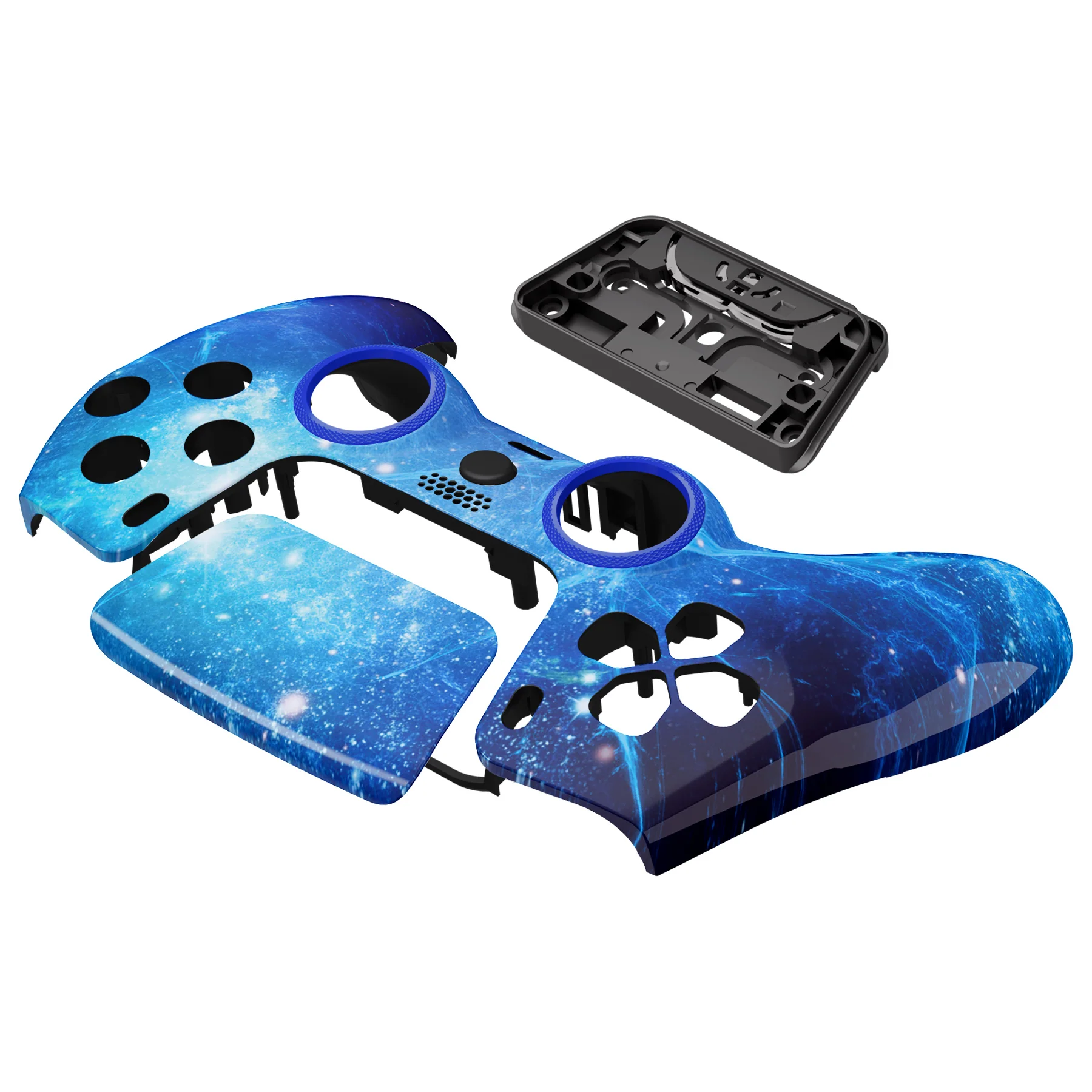 eXtremeRate LUNA Redesigned Replacement Front Shell with Touchpad Compatible with PS5 Controller BDM-010/020/030/040/050 - Blue Nebula - Image 12