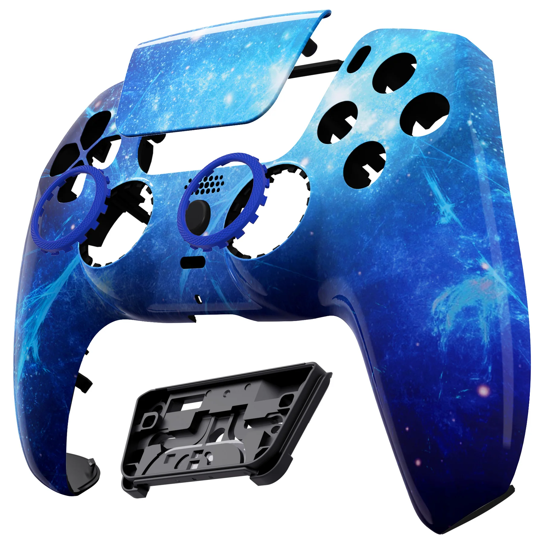 eXtremeRate LUNA Redesigned Replacement Front Shell with Touchpad Compatible with PS5 Controller BDM-010/020/030/040/050 - Blue Nebula - Image 9