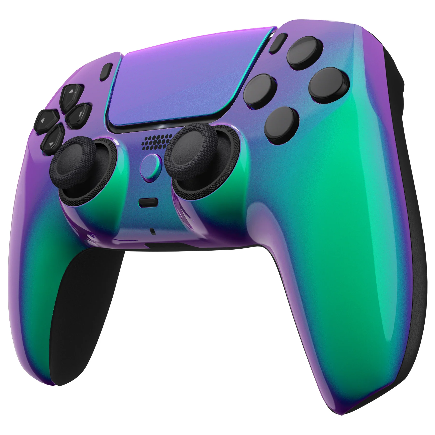 eXtremeRate LUNA Redesigned Replacement Front Shell with Touchpad Compatible with PS5 Controller BDM-010/020/030/040/050 - Chameleon Green Purple - Image 5