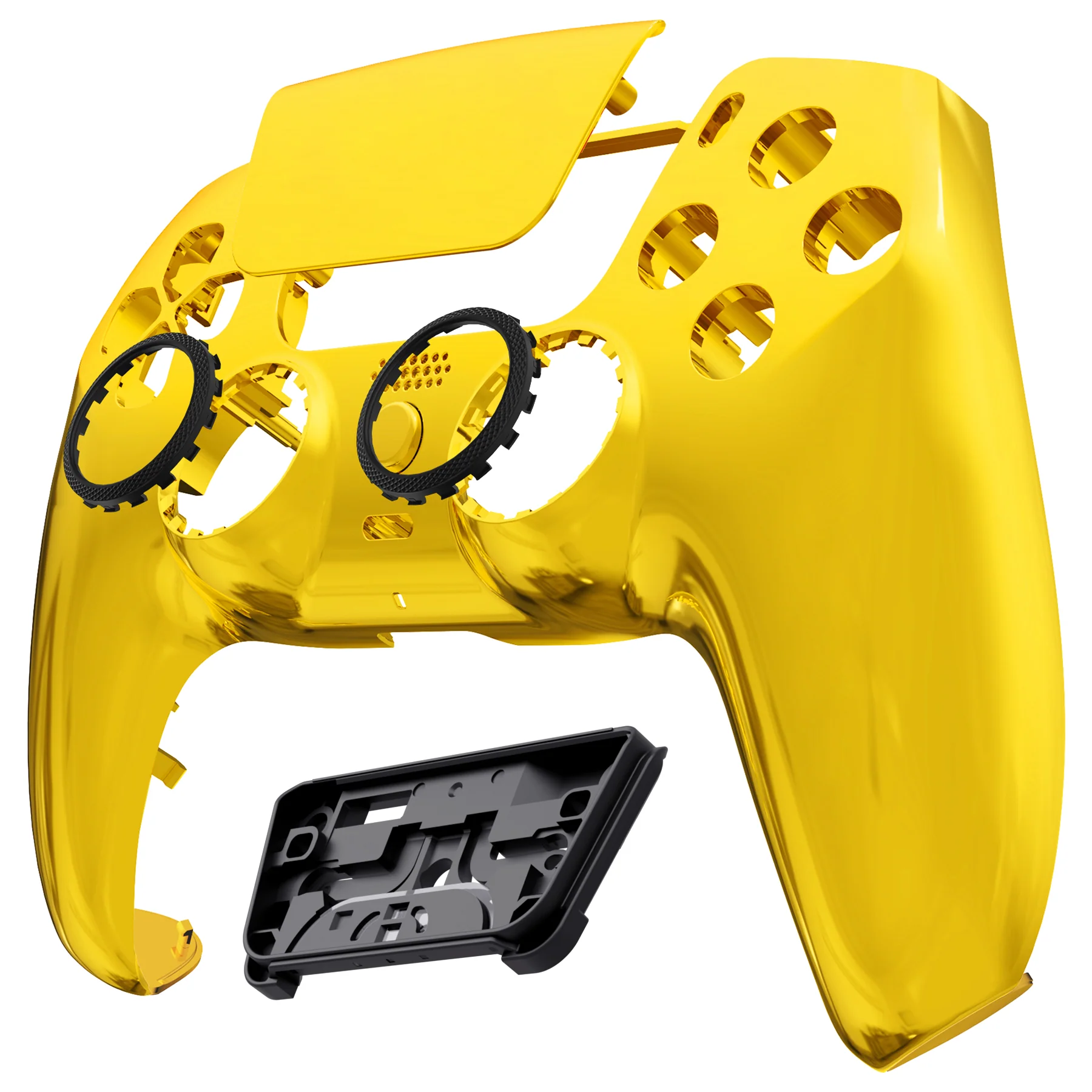 eXtremeRate LUNA Redesigned Replacement Front Shell with Touchpad Compatible with PS5 Controller BDM-010/020/030/040/050/060 - Chrome Gold - Image 9