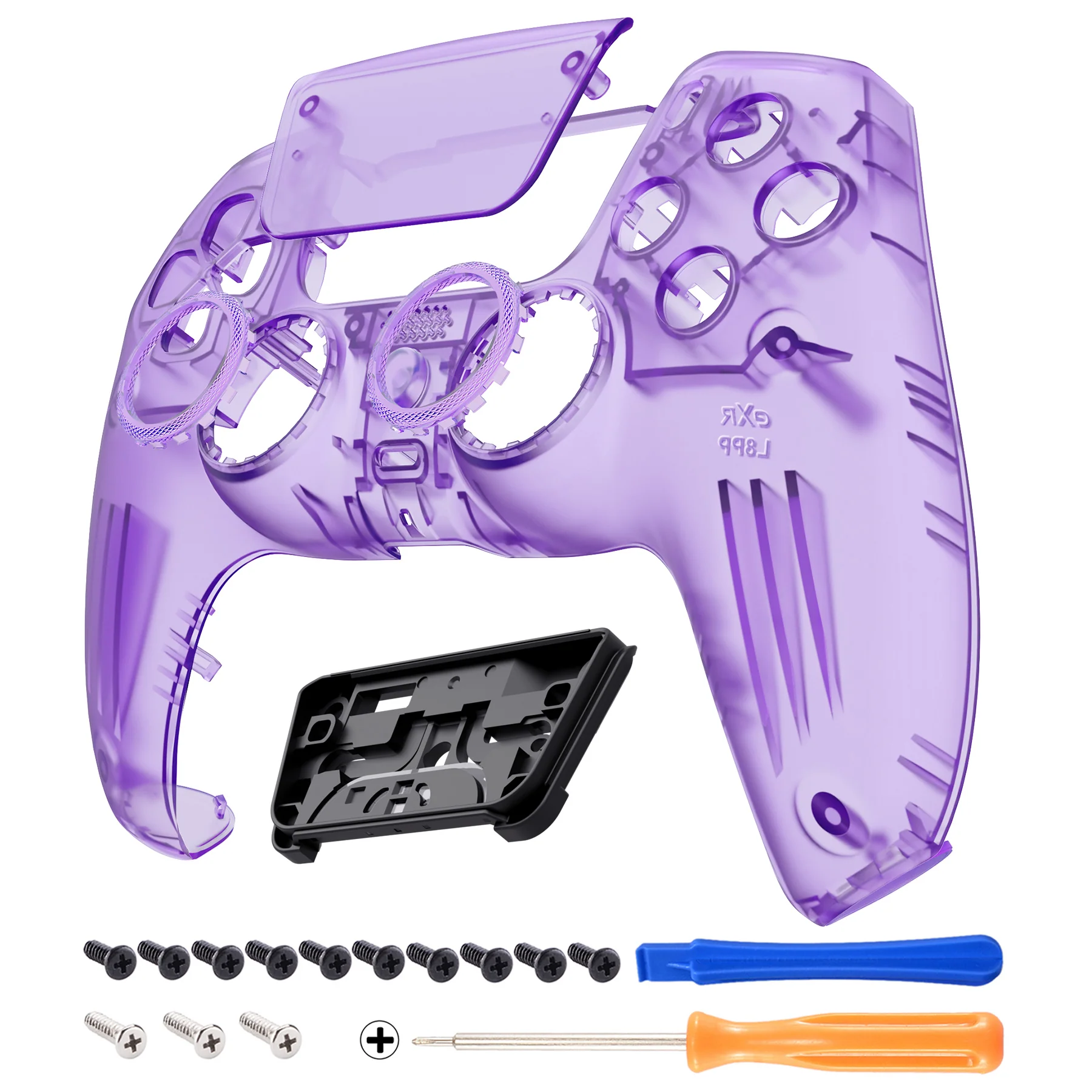 eXtremeRate LUNA Redesigned Replacement Front Shell with Touchpad Compatible with PS5 Controller BDM-010/020/030/040/050 - Clear Atomic Purple - Image 8