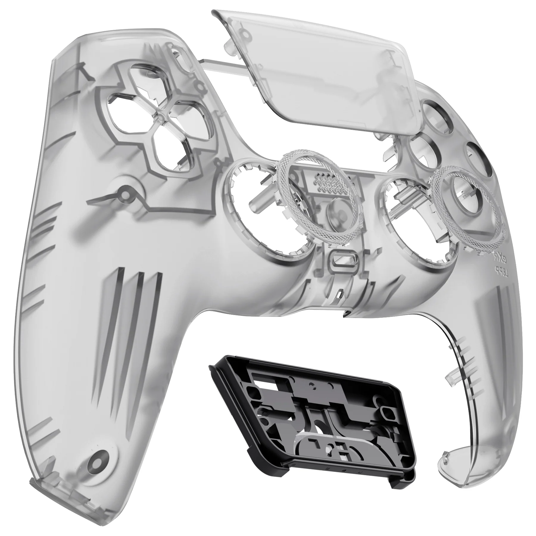 eXtremeRate LUNA Redesigned Replacement Front Shell with Touchpad Compatible with PS5 Controller BDM-010/020/030/040/050- Clear Black - Image 10