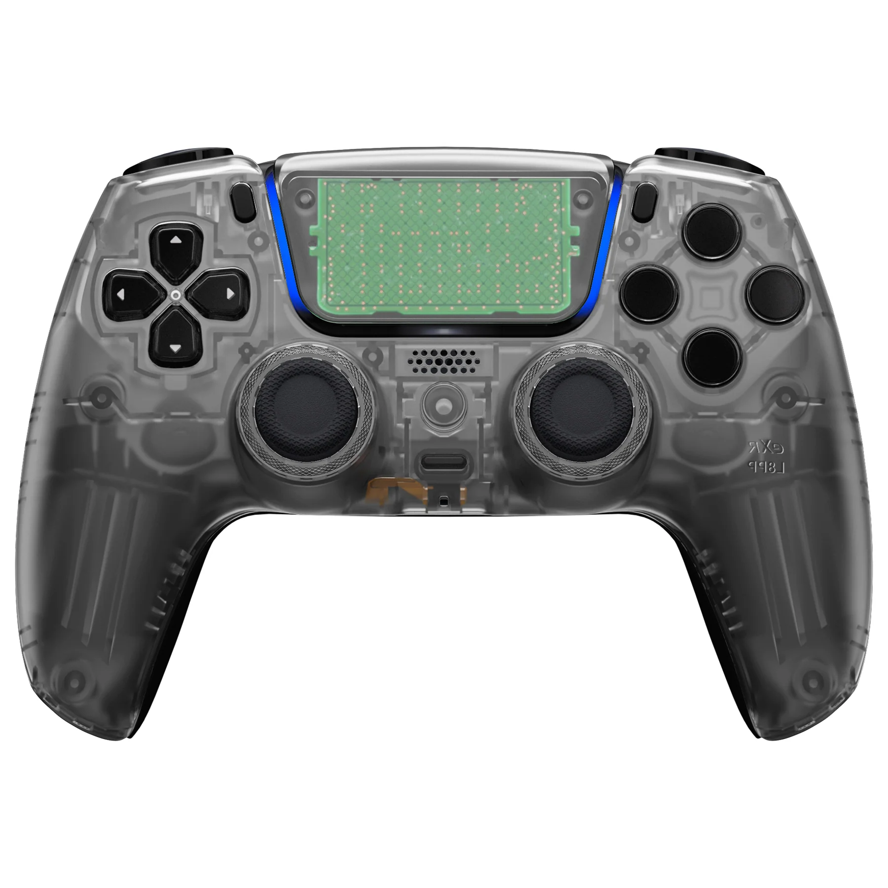 eXtremeRate LUNA Redesigned Replacement Front Shell with Touchpad Compatible with PS5 Controller BDM-010/020/030/040/050- Clear Black - Image 2