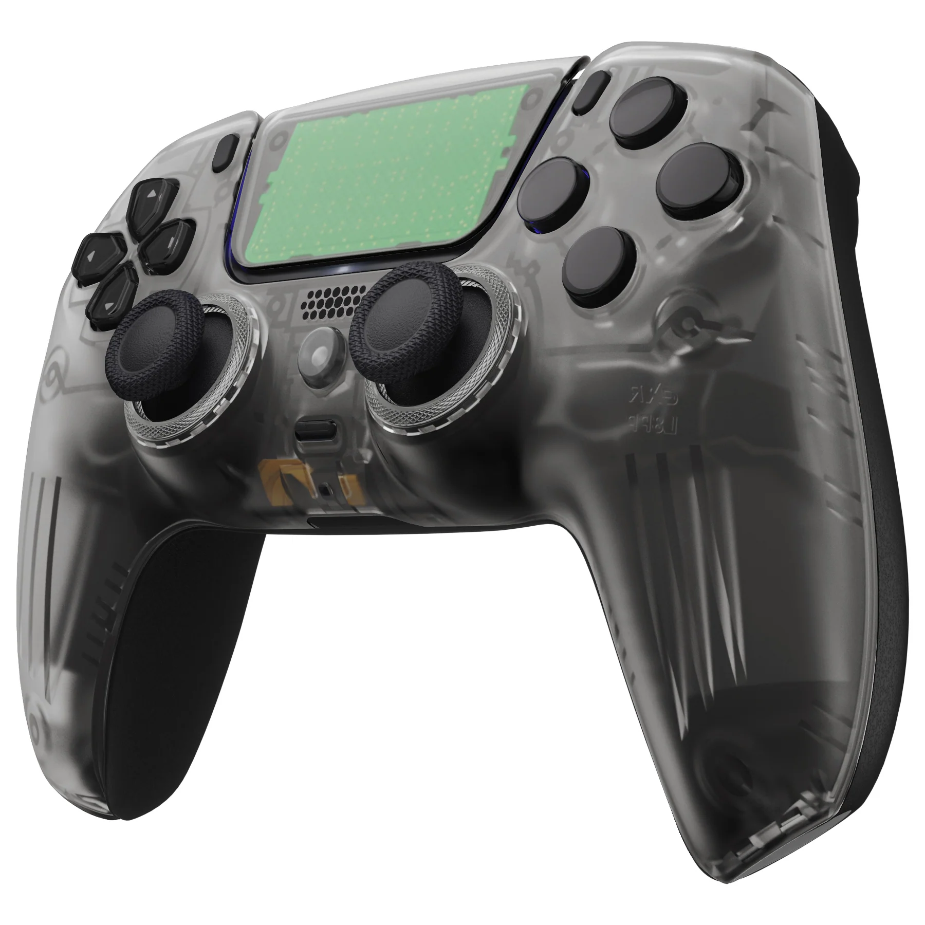 eXtremeRate LUNA Redesigned Replacement Front Shell with Touchpad Compatible with PS5 Controller BDM-010/020/030/040/050- Clear Black - Image 5