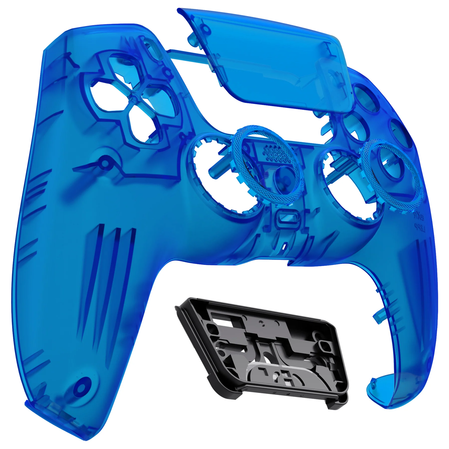 eXtremeRate LUNA Redesigned Replacement Front Shell with Touchpad Compatible with PS5 Controller BDM-010/020/030/040/050- Clear Blue - Image 10