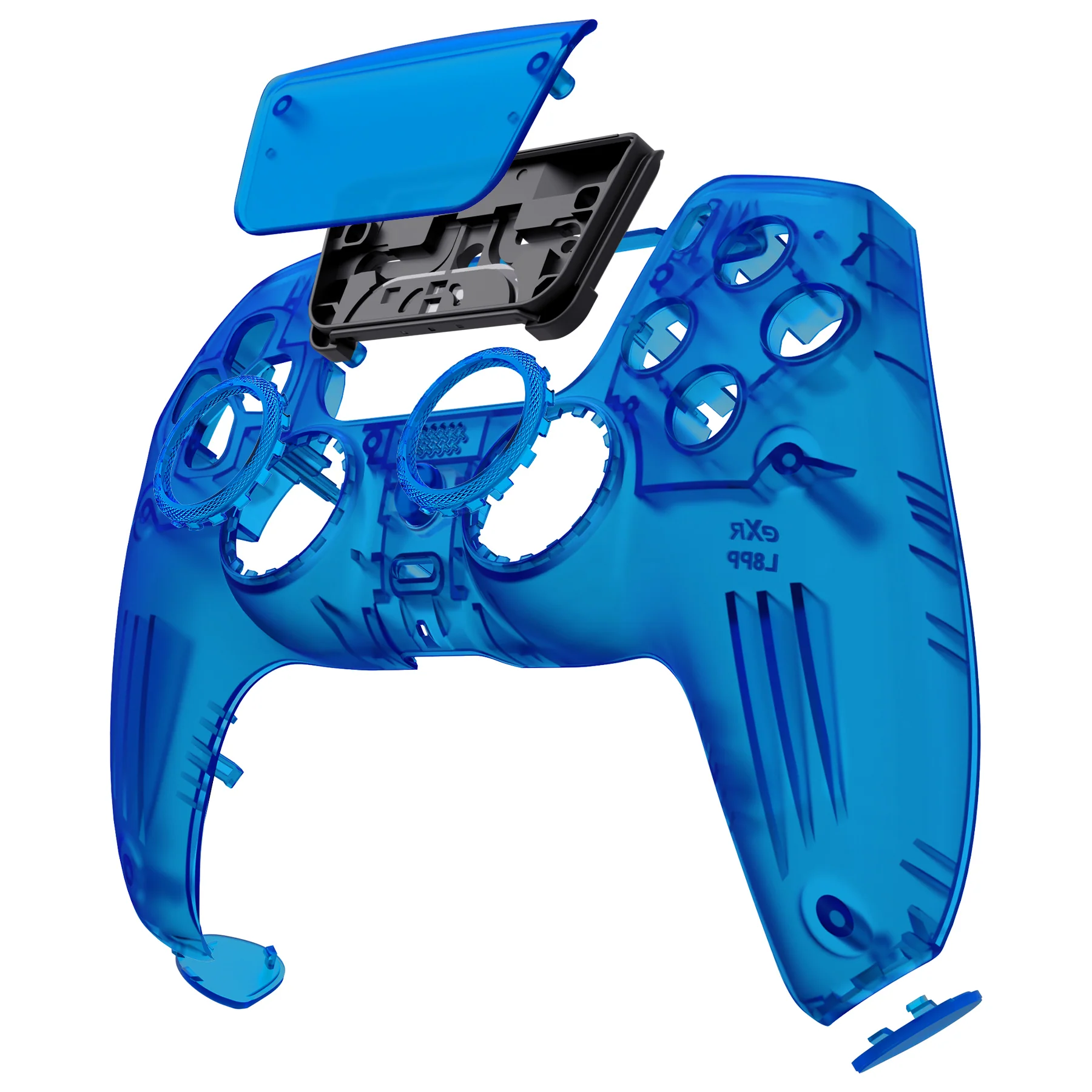 eXtremeRate LUNA Redesigned Replacement Front Shell with Touchpad Compatible with PS5 Controller BDM-010/020/030/040/050- Clear Blue - Image 11