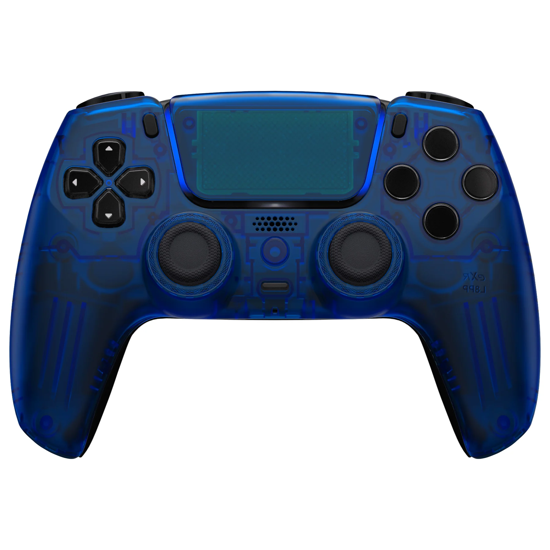 eXtremeRate LUNA Redesigned Replacement Front Shell with Touchpad Compatible with PS5 Controller BDM-010/020/030/040/050- Clear Blue - Image 2