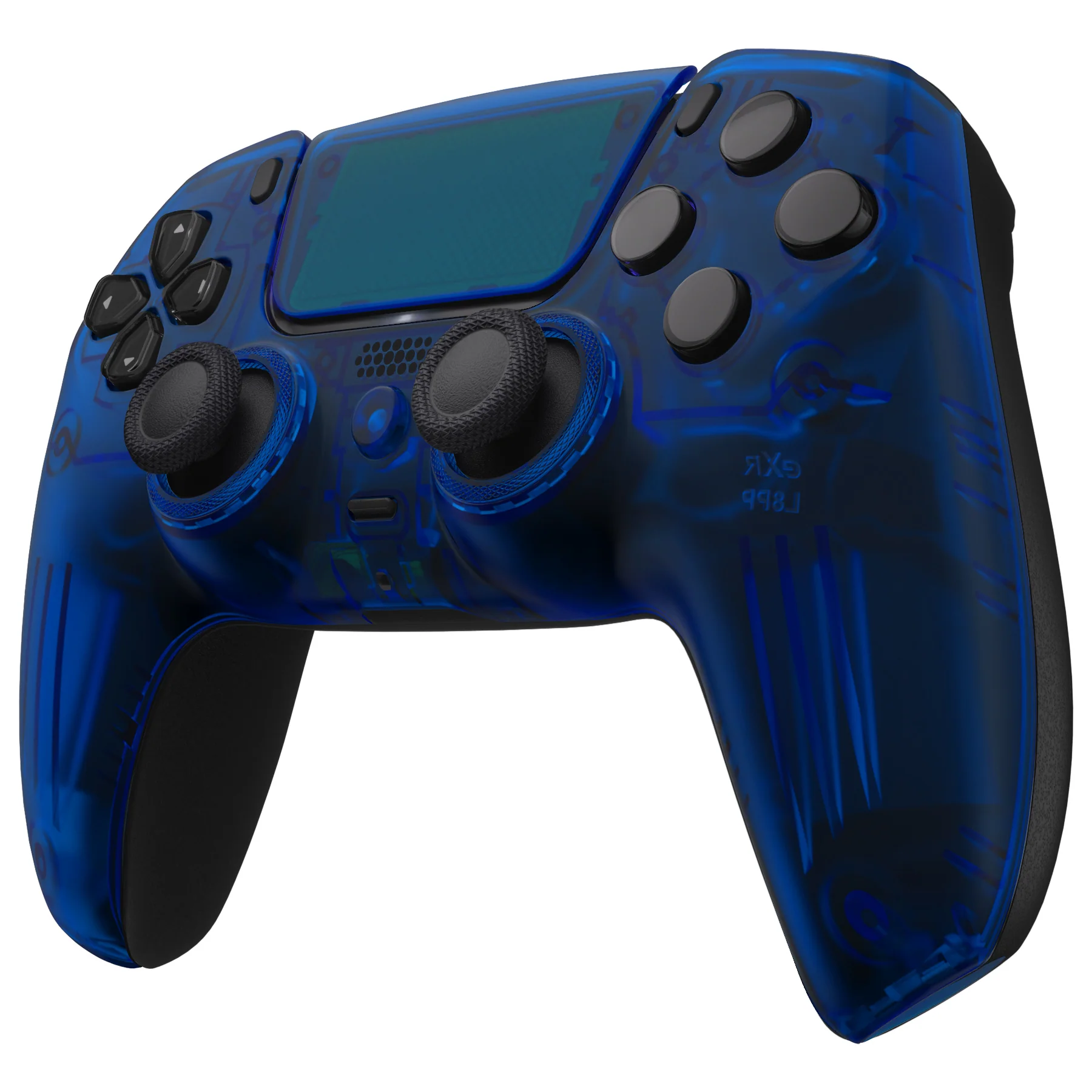 eXtremeRate LUNA Redesigned Replacement Front Shell with Touchpad Compatible with PS5 Controller BDM-010/020/030/040/050- Clear Blue - Image 5