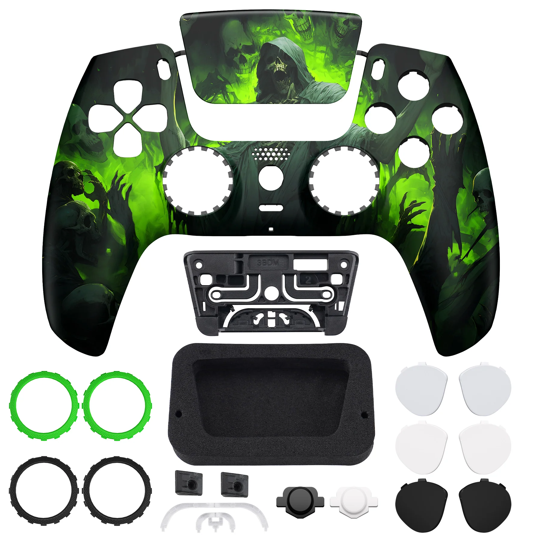 eXtremeRate LUNA Redesigned Replacement Front Shell with Touchpad Compatible with PS5 Controller BDM-010/020/030/040/050 - Dark Carnival - Image 4