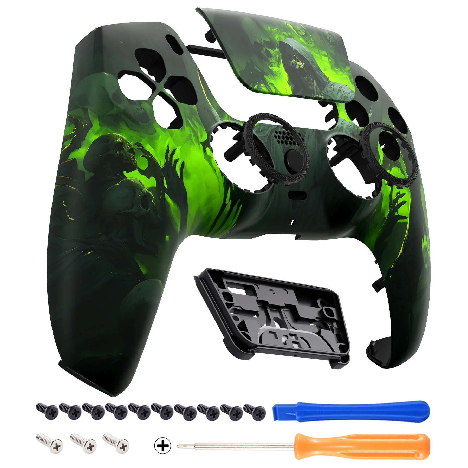 eXtremeRate LUNA Redesigned Replacement Front Shell with Touchpad Compatible with PS5 Controller BDM-010/020/030/040/050 - Dark Carnival - Image 8