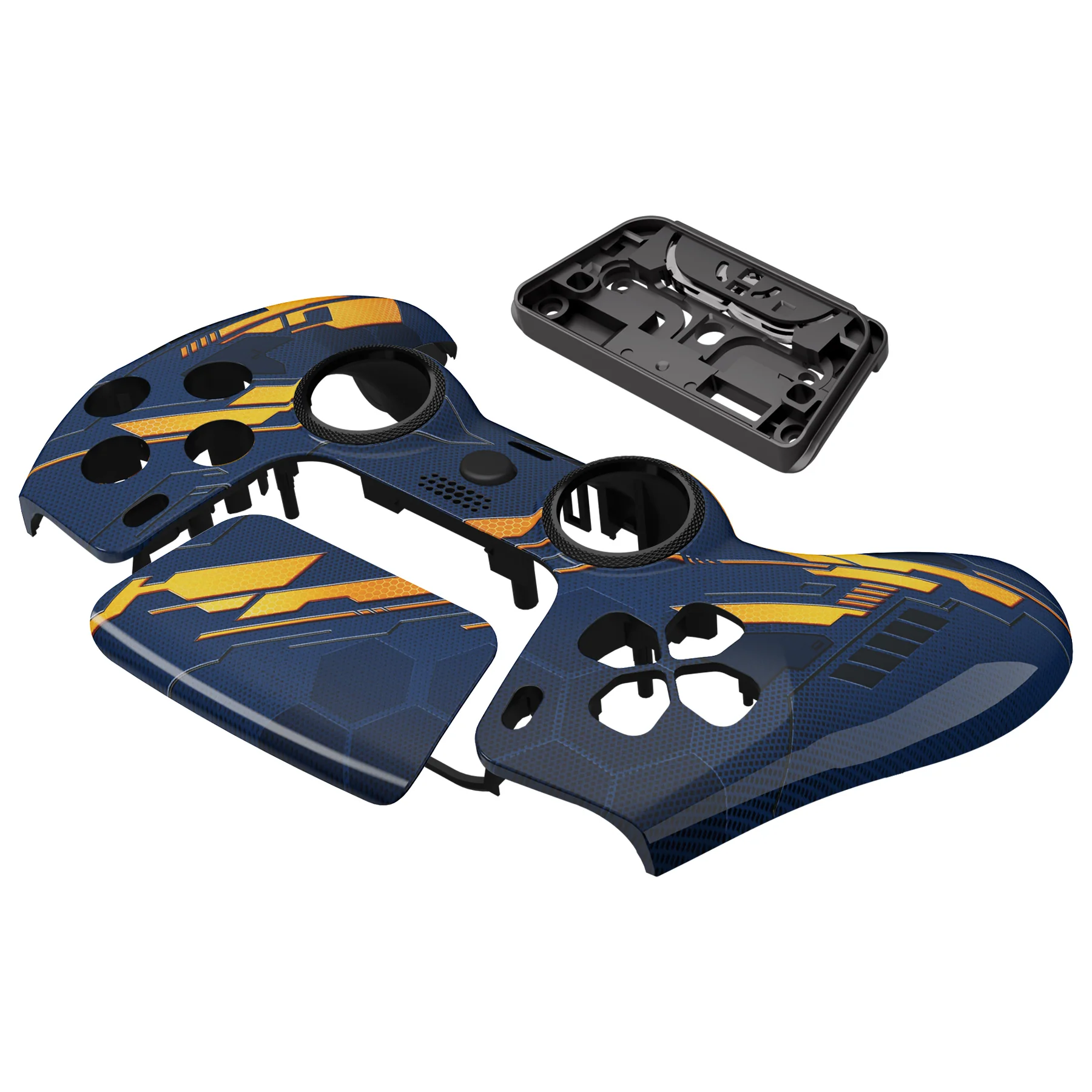 eXtremeRate LUNA Redesigned Replacement Front Shell with Touchpad Compatible with PS5 Controller BDM-010/020/030/040/050 - Glow in Dark Mecha - Orange - Image 14