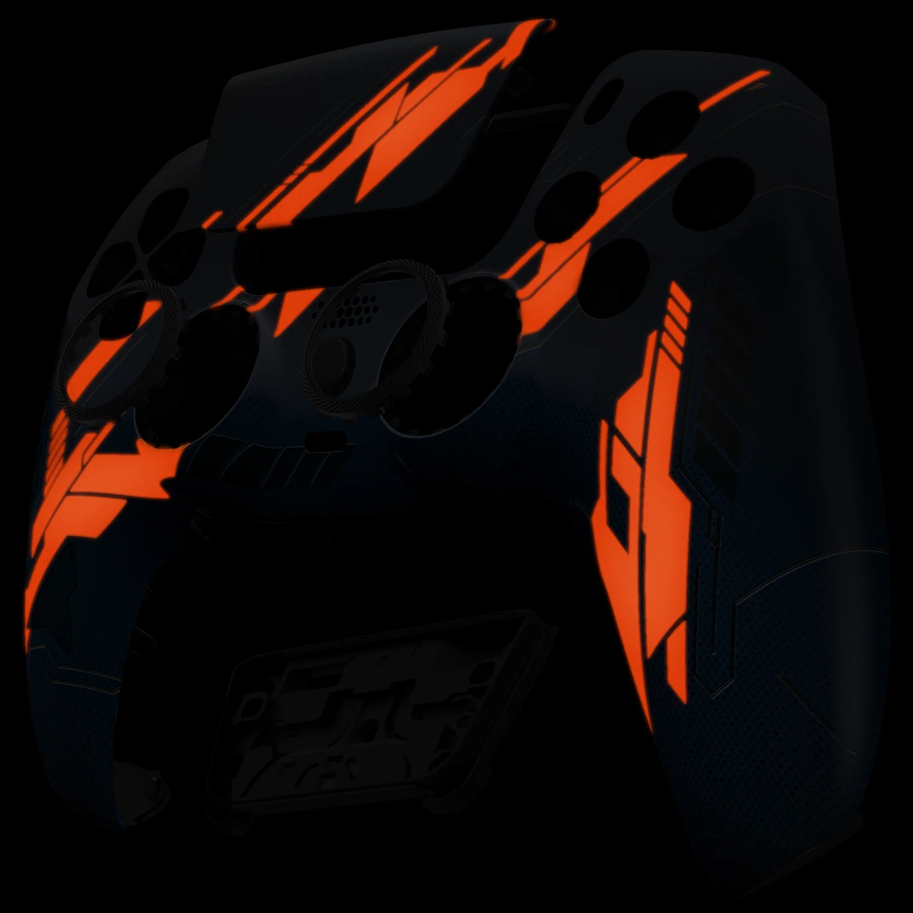 eXtremeRate LUNA Redesigned Replacement Front Shell with Touchpad Compatible with PS5 Controller BDM-010/020/030/040/050 - Glow in Dark Mecha - Orange - Image 5