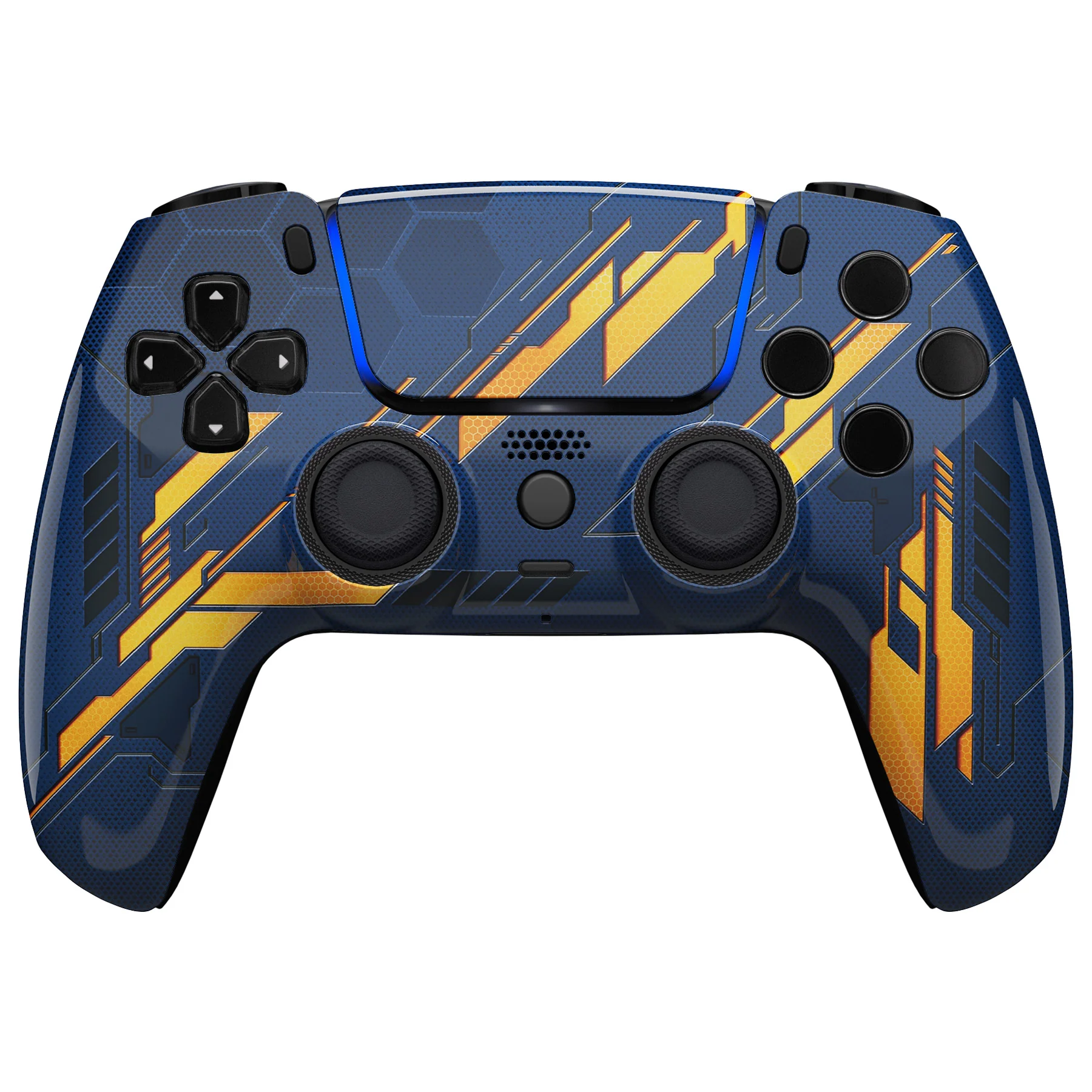 eXtremeRate LUNA Redesigned Replacement Front Shell with Touchpad Compatible with PS5 Controller BDM-010/020/030/040/050 - Glow in Dark Mecha - Orange - Image 6