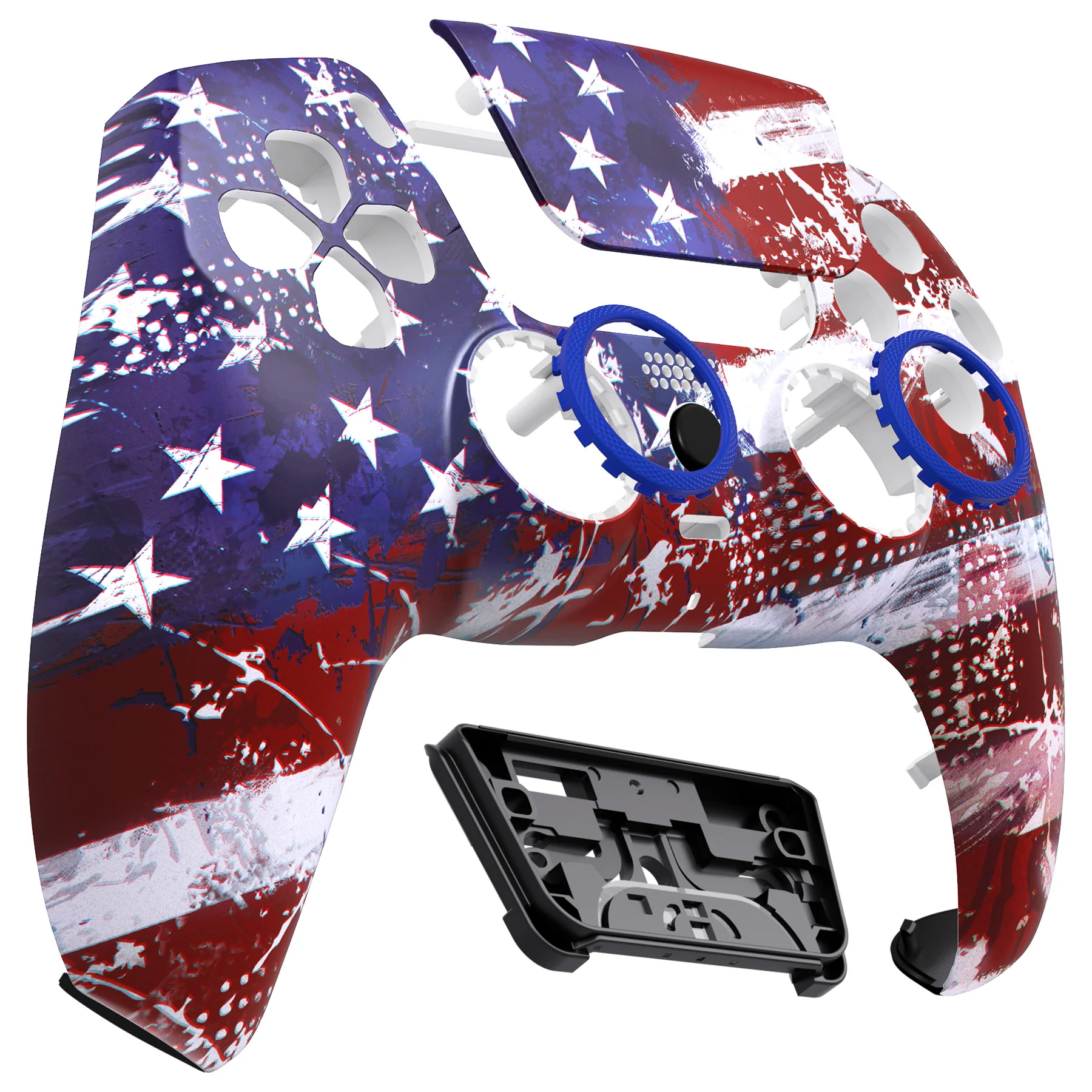 eXtremeRate LUNA Redesigned Replacement Front Shell with Touchpad Compatible with PS5 Controller BDM-010/020/030/040/050 - Impression US Flag - Image 10