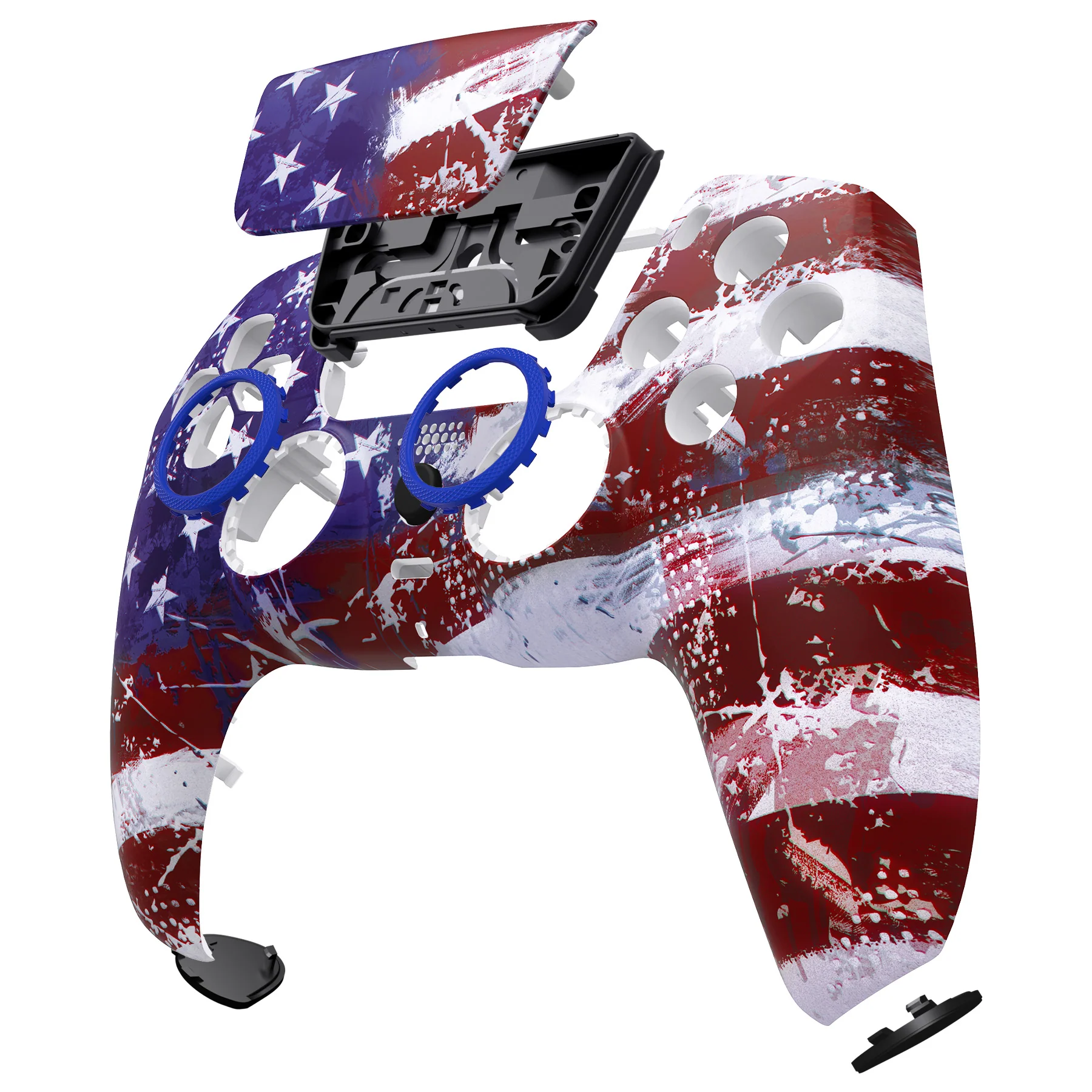 eXtremeRate LUNA Redesigned Replacement Front Shell with Touchpad Compatible with PS5 Controller BDM-010/020/030/040/050 - Impression US Flag - Image 11
