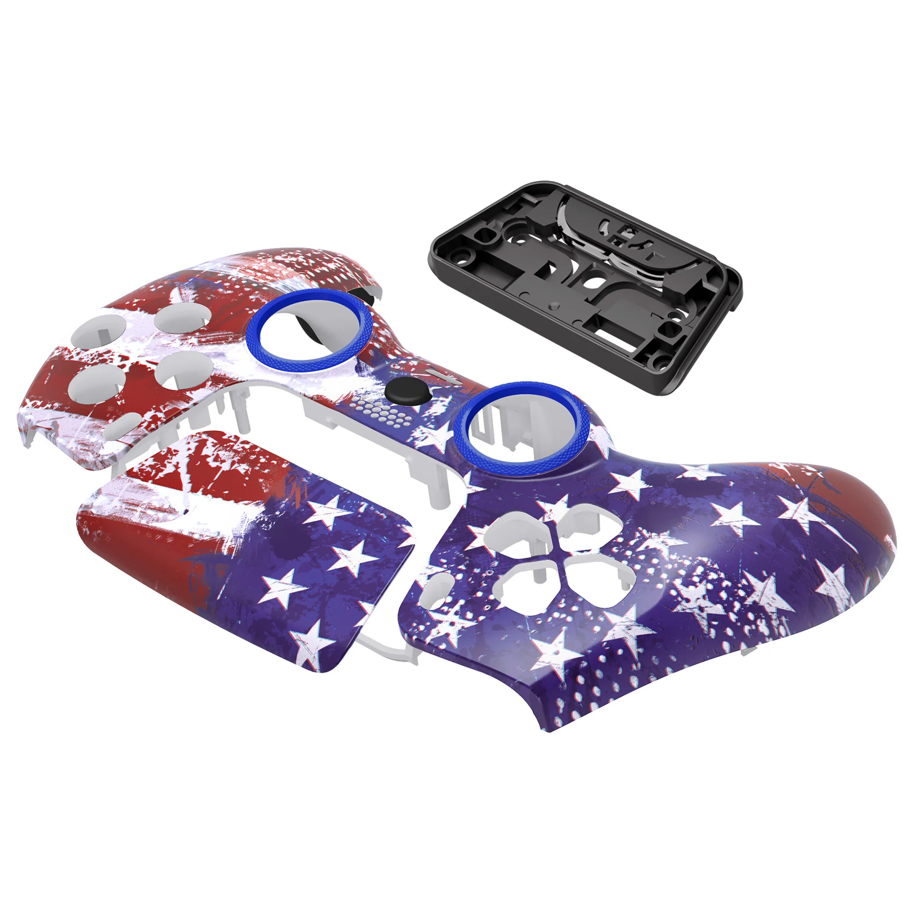 eXtremeRate LUNA Redesigned Replacement Front Shell with Touchpad Compatible with PS5 Controller BDM-010/020/030/040/050 - Impression US Flag - Image 12