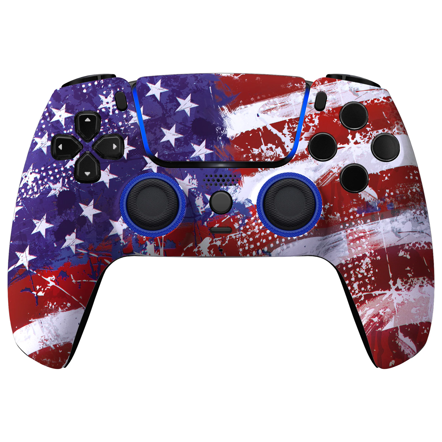 eXtremeRate LUNA Redesigned Replacement Front Shell with Touchpad Compatible with PS5 Controller BDM-010/020/030/040/050 - Impression US Flag - Image 2