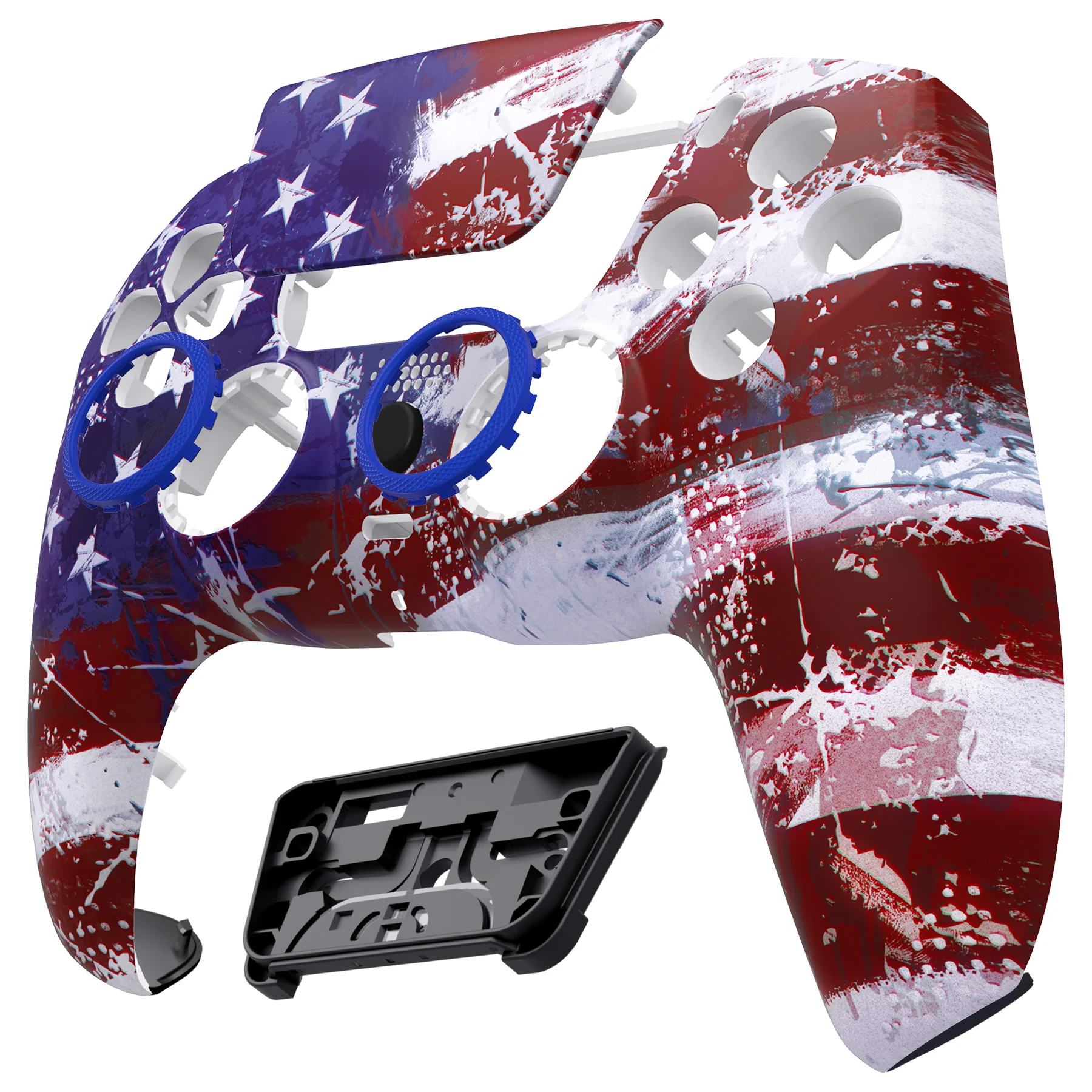 eXtremeRate LUNA Redesigned Replacement Front Shell with Touchpad Compatible with PS5 Controller BDM-010/020/030/040/050 - Impression US Flag - Image 9