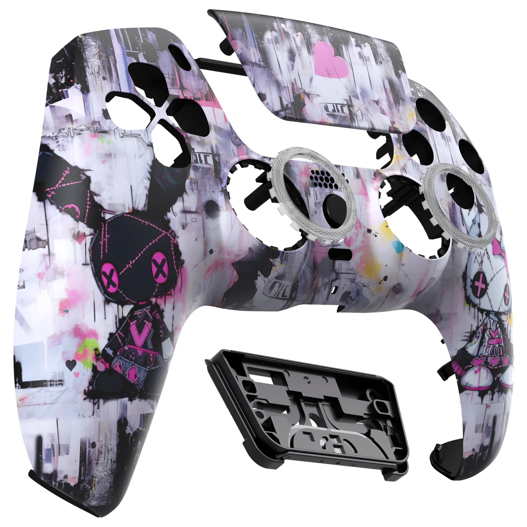 eXtremeRate LUNA Redesigned Replacement Front Shell with Touchpad Compatible with PS5 Controller BDM-010/020/030/040/050/060 - Lovely Punky Bunny - Image 10