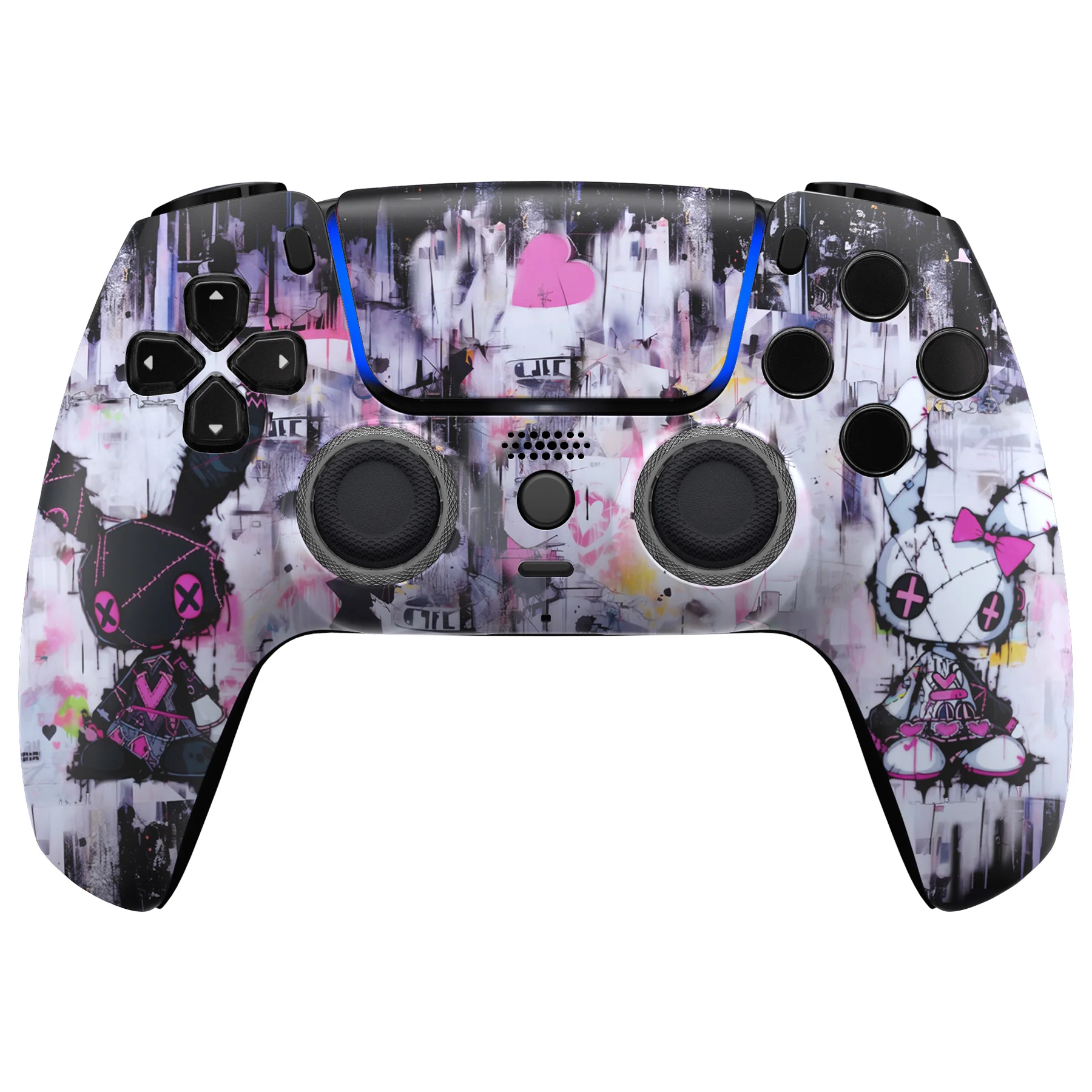 eXtremeRate LUNA Redesigned Replacement Front Shell with Touchpad Compatible with PS5 Controller BDM-010/020/030/040/050/060 - Lovely Punky Bunny - Image 2