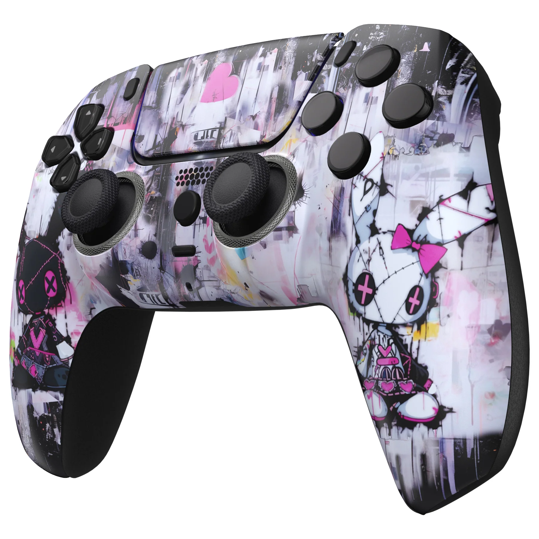 eXtremeRate LUNA Redesigned Replacement Front Shell with Touchpad Compatible with PS5 Controller BDM-010/020/030/040/050/060 - Lovely Punky Bunny - Image 5