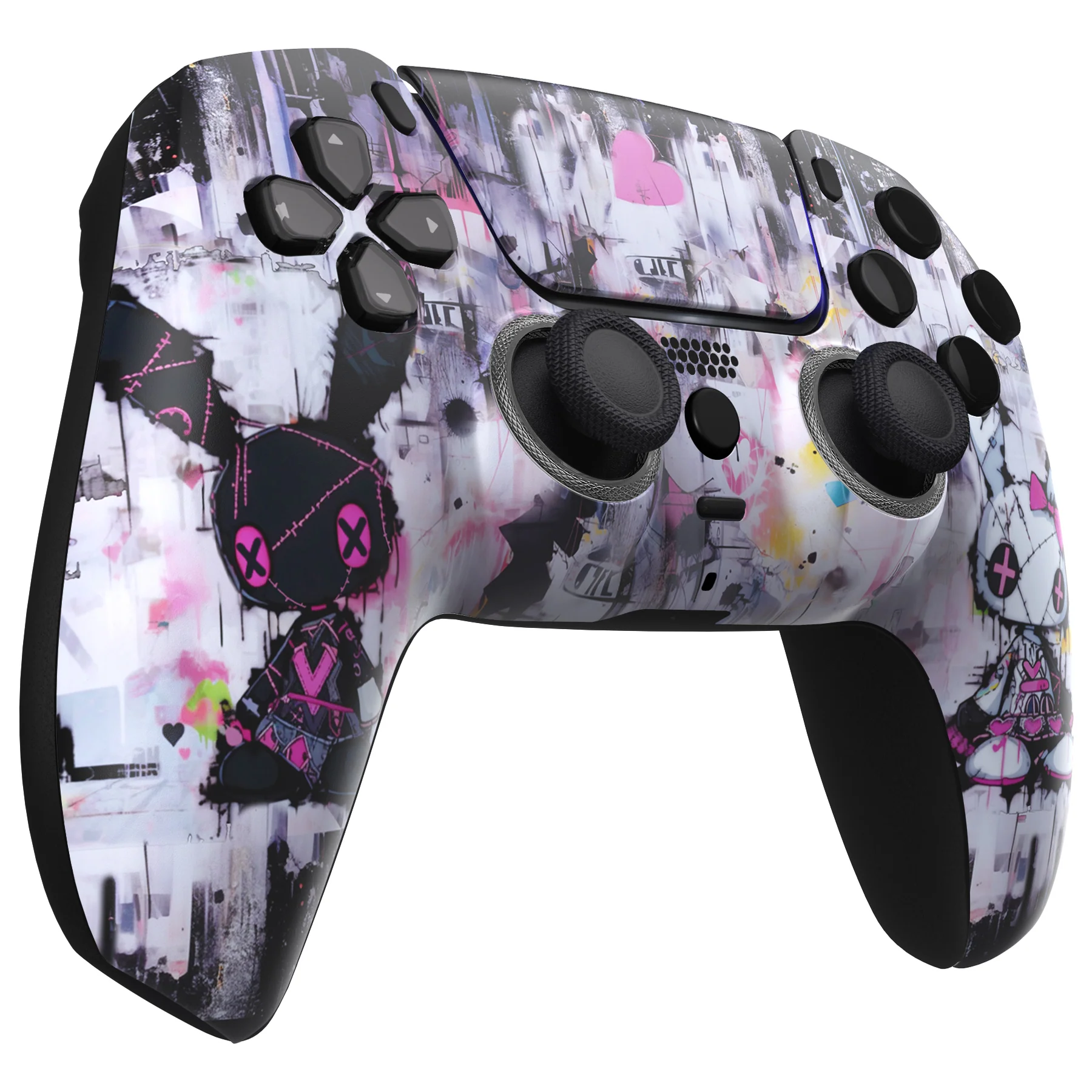 eXtremeRate LUNA Redesigned Replacement Front Shell with Touchpad Compatible with PS5 Controller BDM-010/020/030/040/050/060 - Lovely Punky Bunny - Image 6