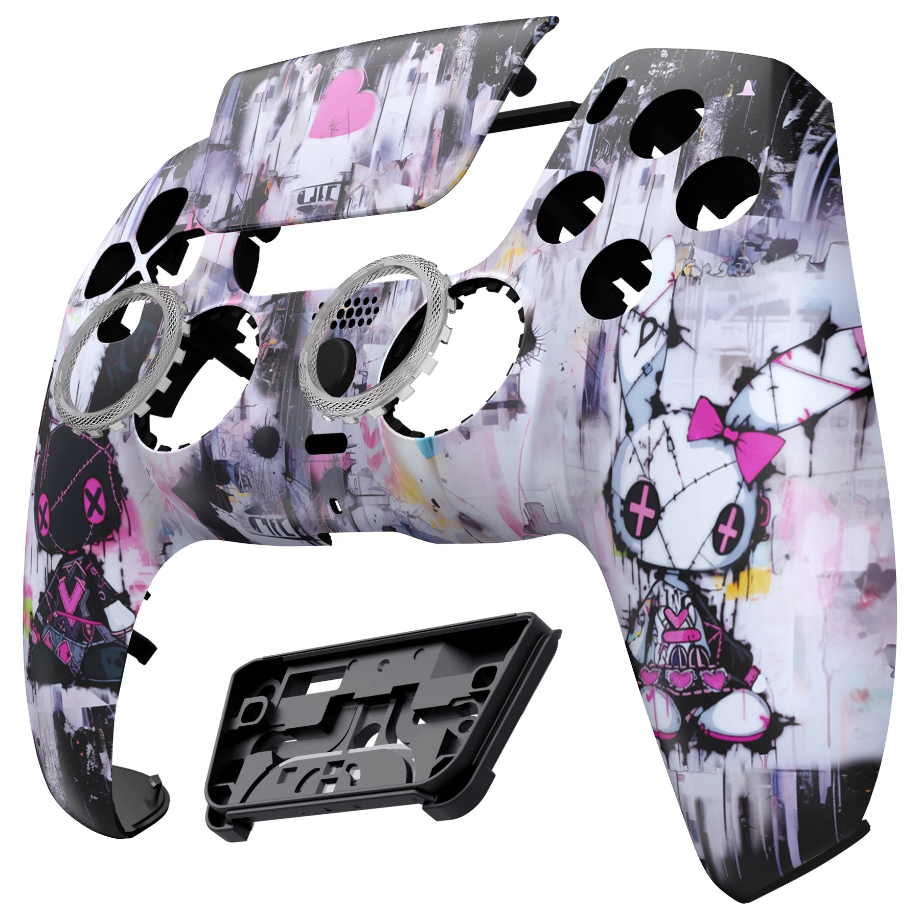 eXtremeRate LUNA Redesigned Replacement Front Shell with Touchpad Compatible with PS5 Controller BDM-010/020/030/040/050/060 - Lovely Punky Bunny - Image 9