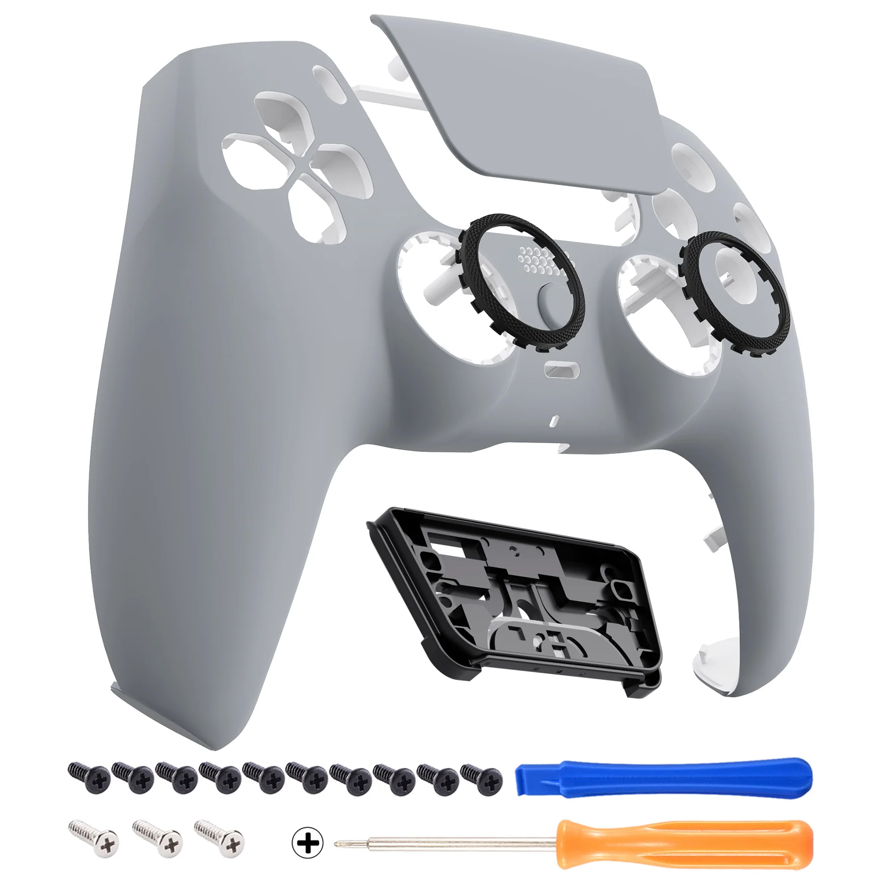 eXtremeRate LUNA Redesigned Replacement Front Shell with Touchpad Compatible with PS5 Controller BDM-010/020/030/040/050 - New Hope Gray - Image 8