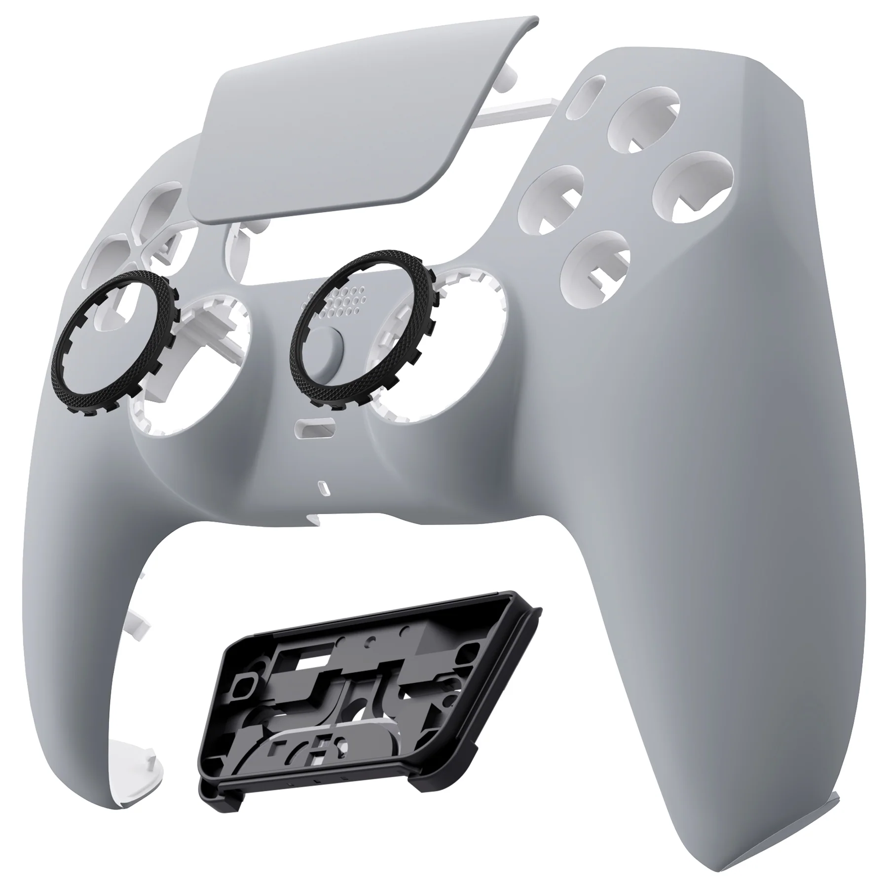 eXtremeRate LUNA Redesigned Replacement Front Shell with Touchpad Compatible with PS5 Controller BDM-010/020/030/040/050 - New Hope Gray - Image 9