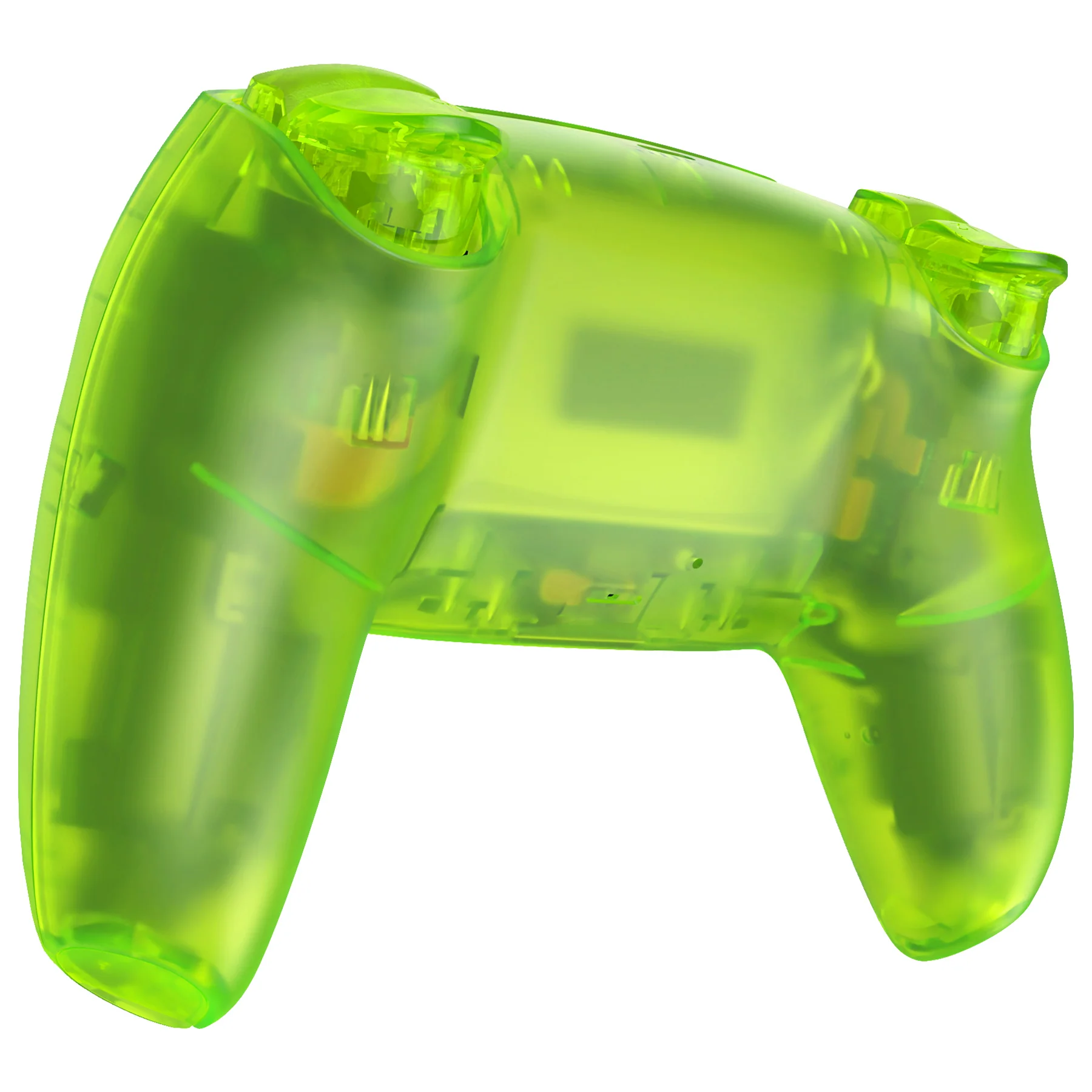 eXtremeRate LUNA Redesigned Replacement Full Set Shells with Buttons Compatible with PS5 Controller BDM-030/040/050 - Clear Lime Green - Image 5