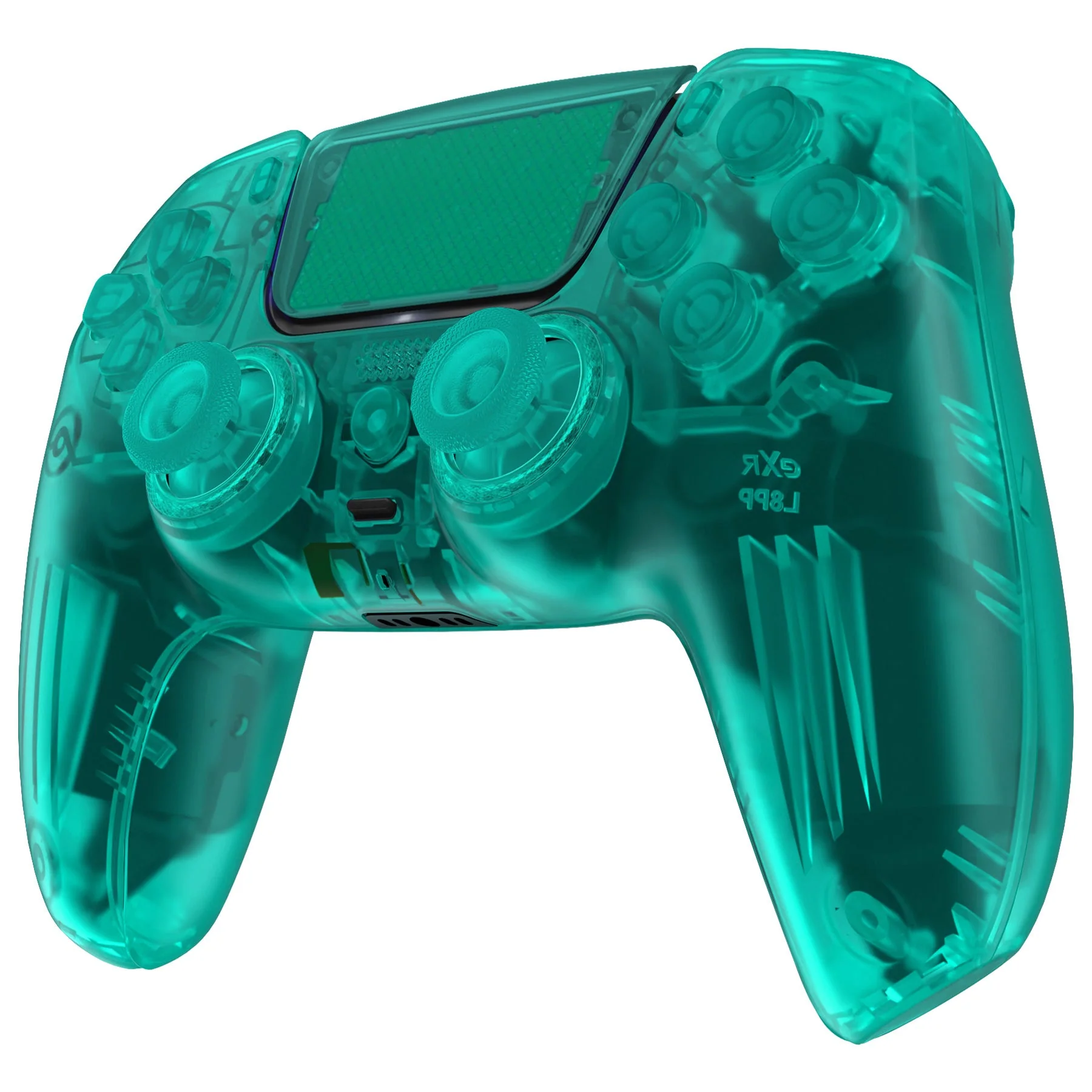 eXtremeRate LUNA Redesigned Replacement Full Set Shells with Buttons Compatible with PS5 Controller BDM-030/040/050 - Emerald Green - Image 4