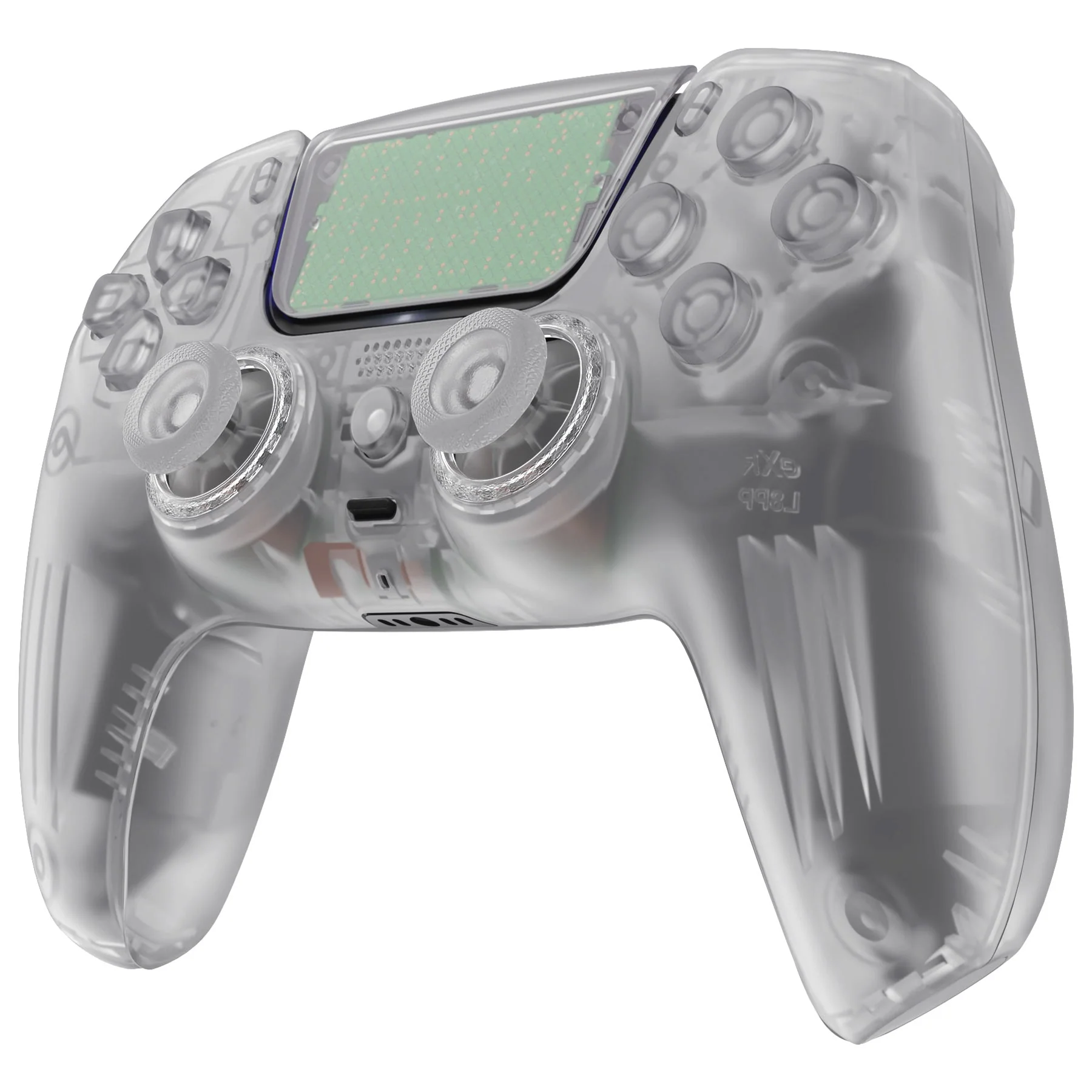 eXtremeRate LUNA Redesigned Replacement Full Set Shells with Buttons Compatible with PS5 Controller BDM-030/040/050 - Glow in Dark - Green - Image 6