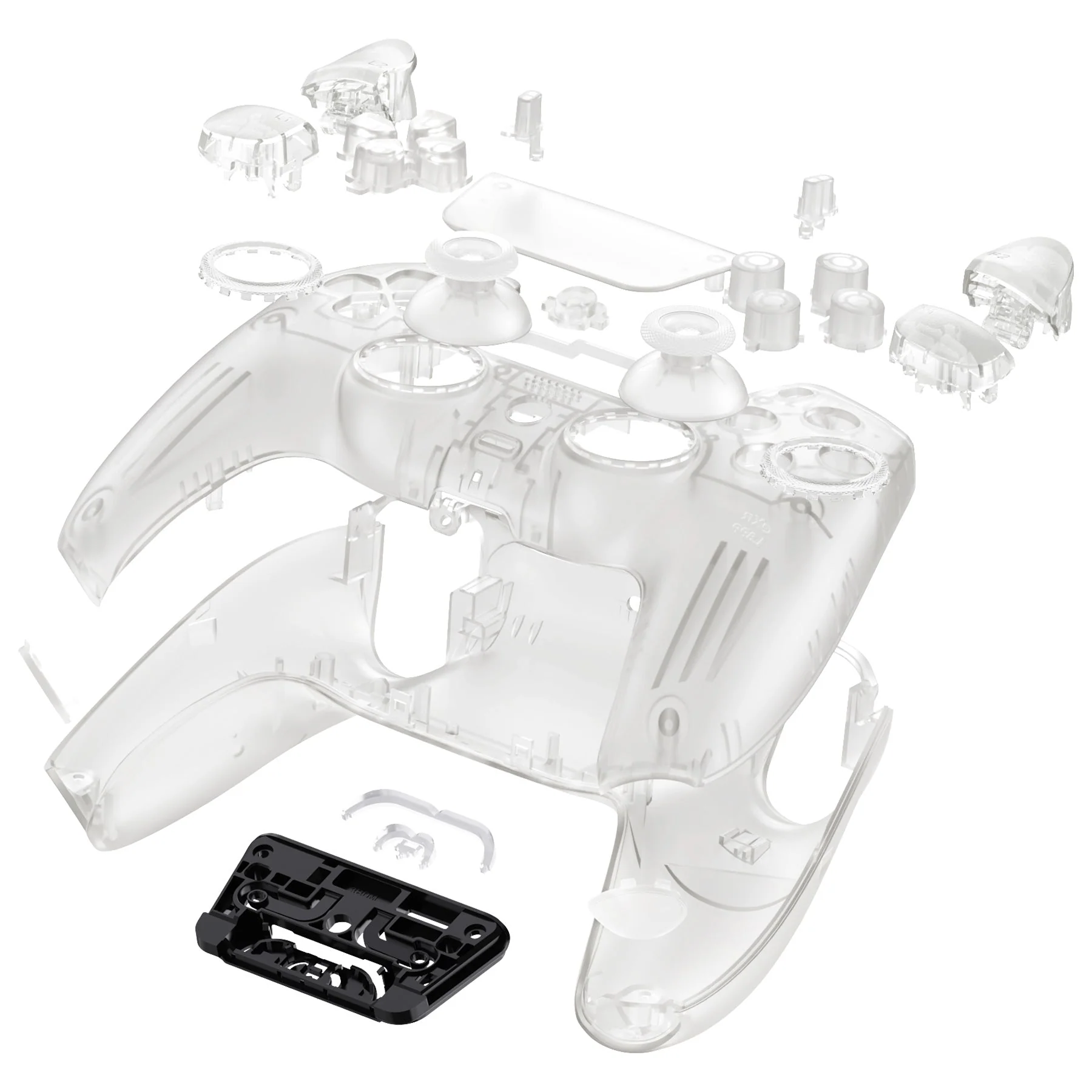eXtremeRate LUNA Redesigned Replacement Full Set Shells with Buttons Compatible with PS5 Controller BDM-030/040/050 - Glow in Dark - Green - Image 9