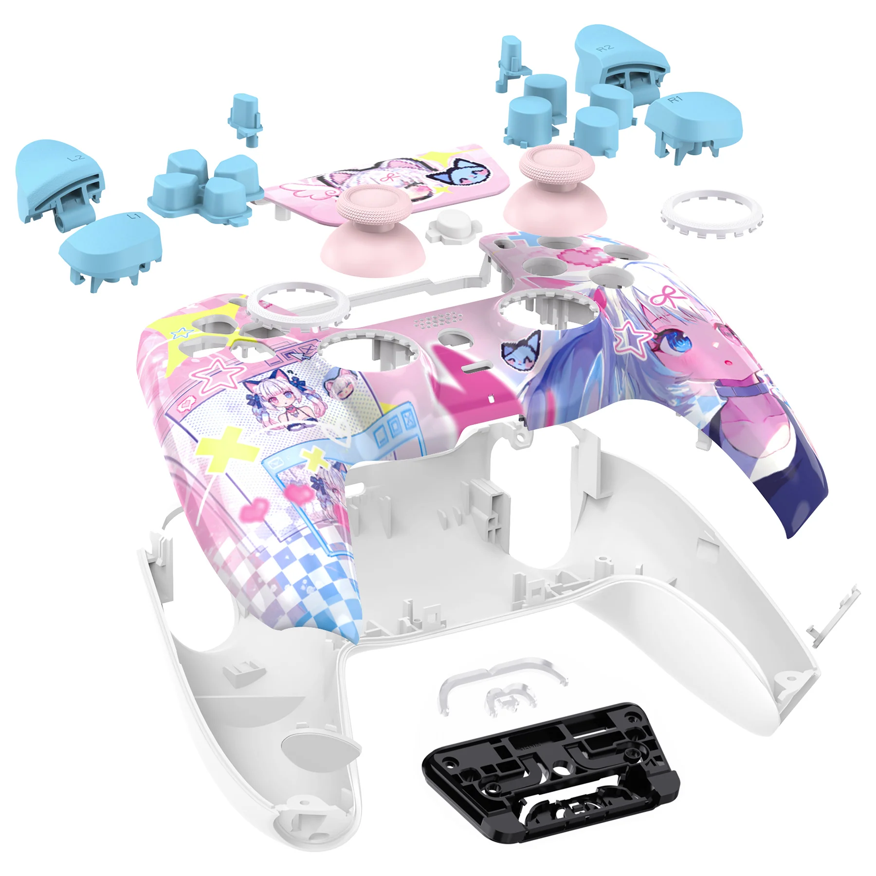 eXtremeRate LUNA Redesigned Replacement Full Set Shells with Buttons Compatible with PS5 Controller BDM-030/040/050 - MeWoow - Image 8