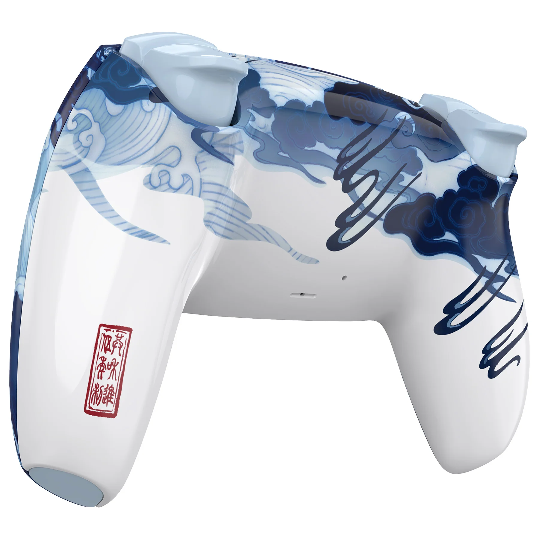 eXtremeRate LUNA Redesigned Replacement Full Set Shells with Buttons Compatible with PS5 Controller BDM-030/040/050 - Porcelain Dragon - Image 5