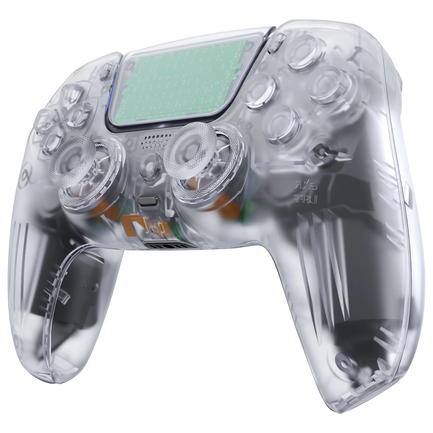 eXtremeRate LUNA Redesigned Replacement Full Set Shells with Buttons Compatible with PS5 Controller BDM-030/040/050 - Clear - Image 4