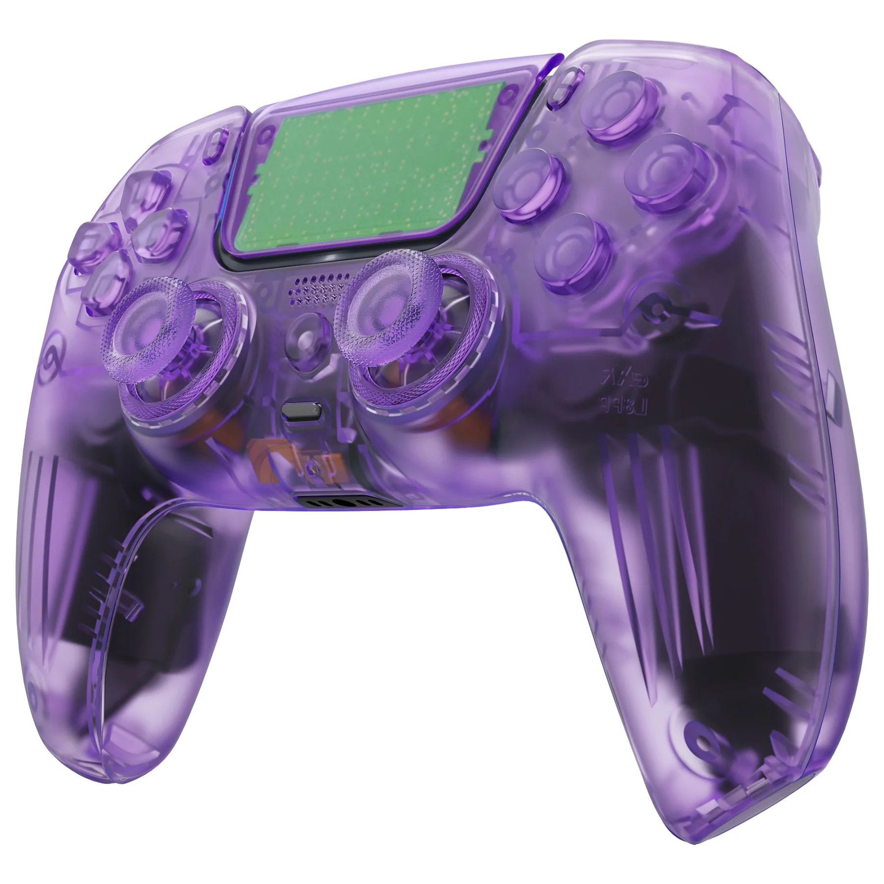 eXtremeRate LUNA Redesigned Replacement Full Set Shells with Buttons Compatible with PS5 Controller BDM-030/040/050 - Clear Atomic Purple - Image 4