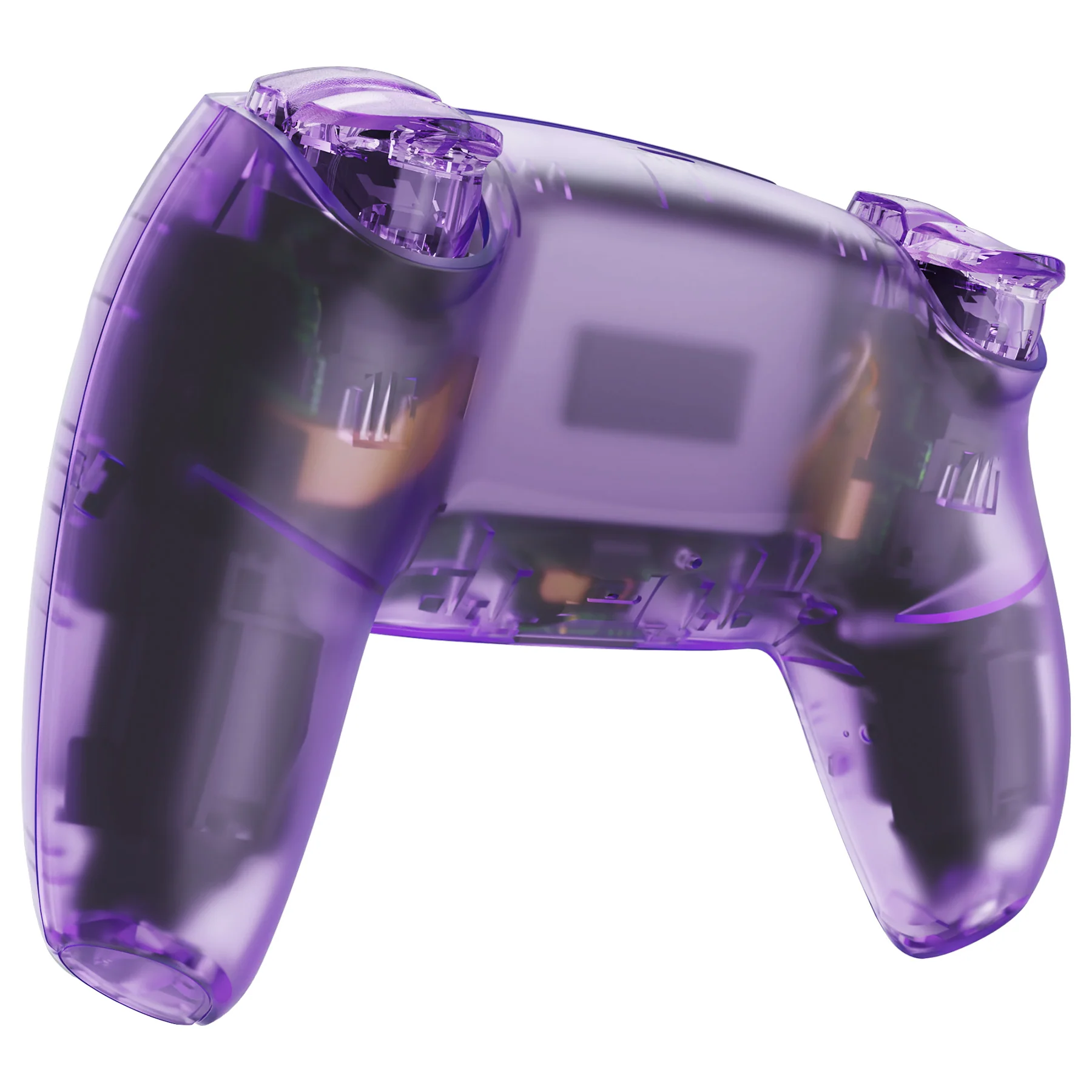 eXtremeRate LUNA Redesigned Replacement Full Set Shells with Buttons Compatible with PS5 Controller BDM-030/040/050 - Clear Atomic Purple - Image 5
