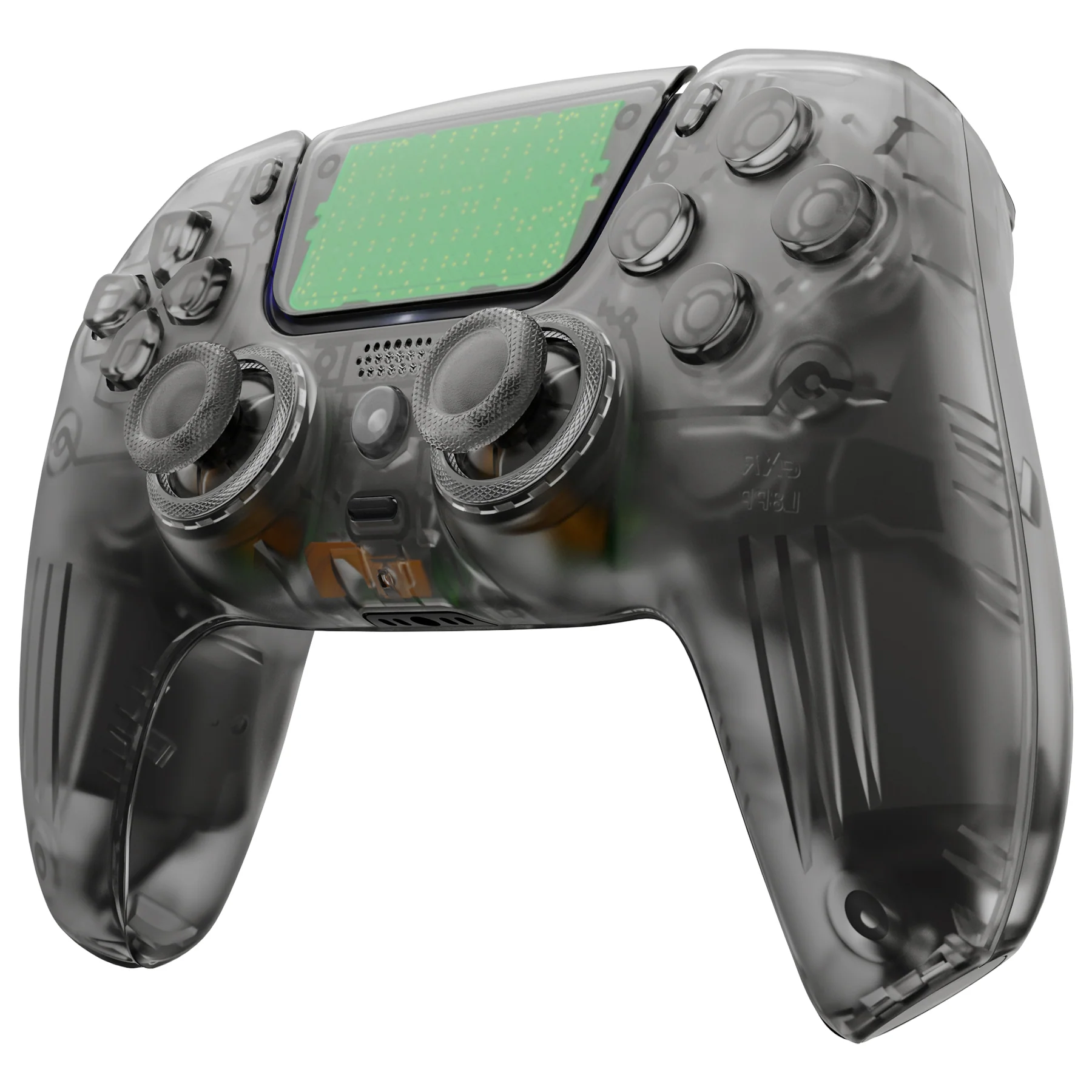 eXtremeRate LUNA Redesigned Replacement Full Set Shells with Buttons Compatible with PS5 Controller BDM-030/040/050 - Clear Black - Image 4