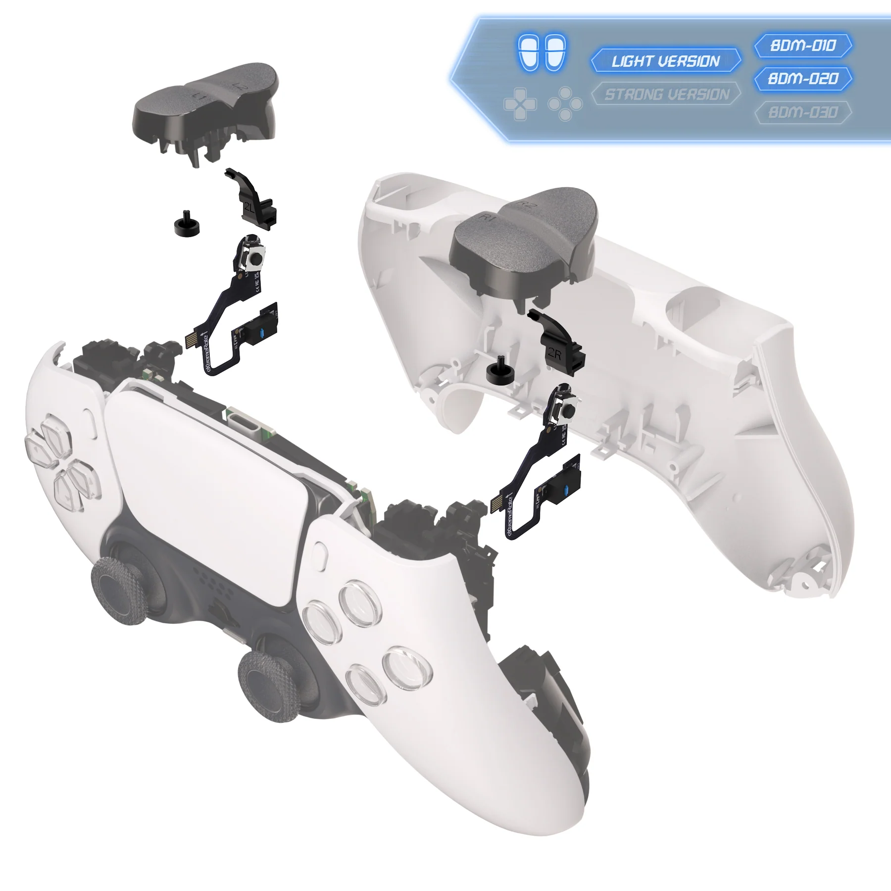eXtremeRate Micro Switch - Light Version Tactile Clicky Hair Trigger Kit V2 for PS5 Controller BDM-010/020 Shoulder Buttons, Ergonomic Micro Switches L2R2 Tactile L1R1 Mouse Click for PS5 Controller - Image 8