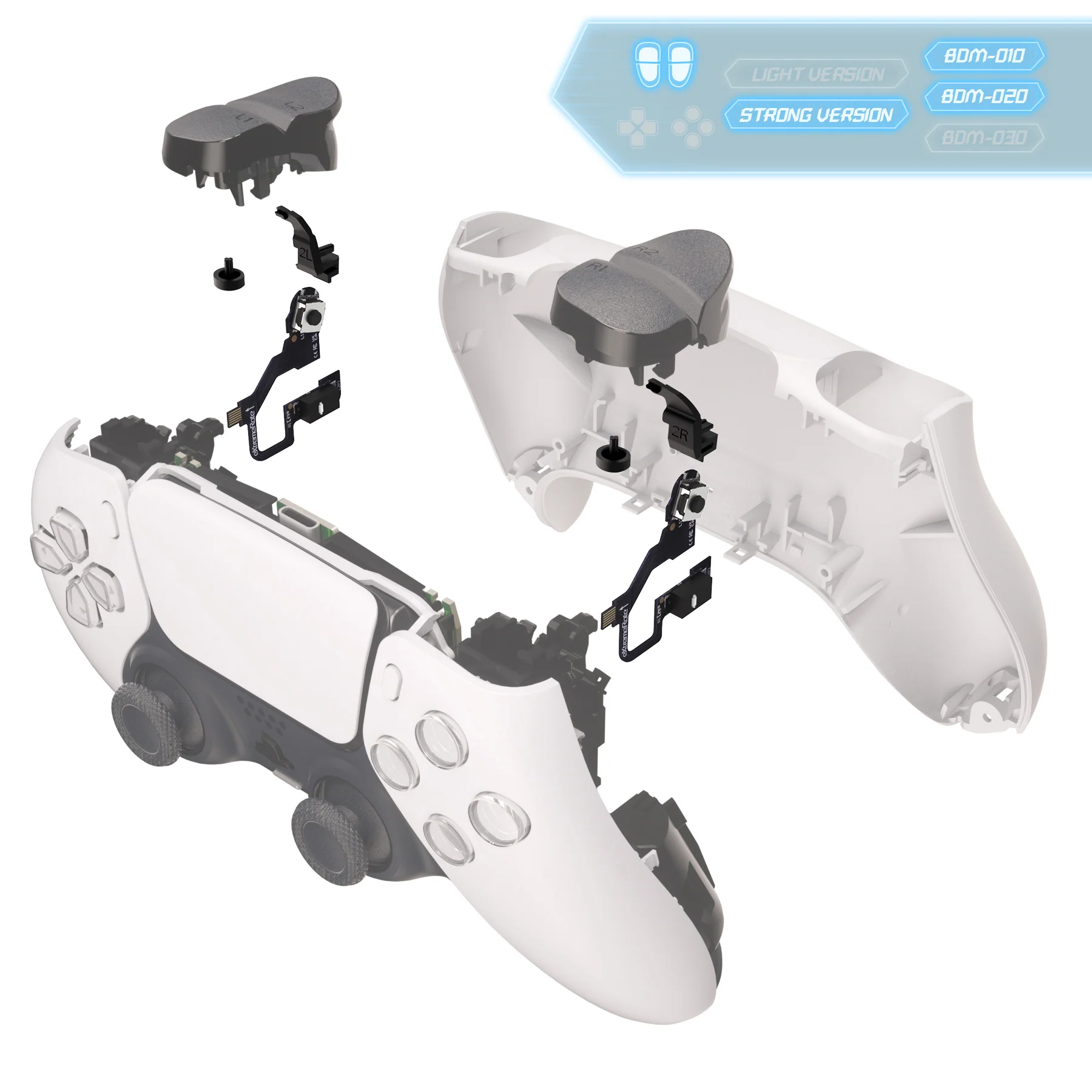 eXtremeRate Micro Switch - Strong Version Tactile Clicky Hair Trigger Kit V2 for PS5 Controller BDM-010/020 Shoulder Buttons, Ergonomic Micro Switches L2R2 Tactile L1R1 Mouse Click for PS5 Controller - Image 8