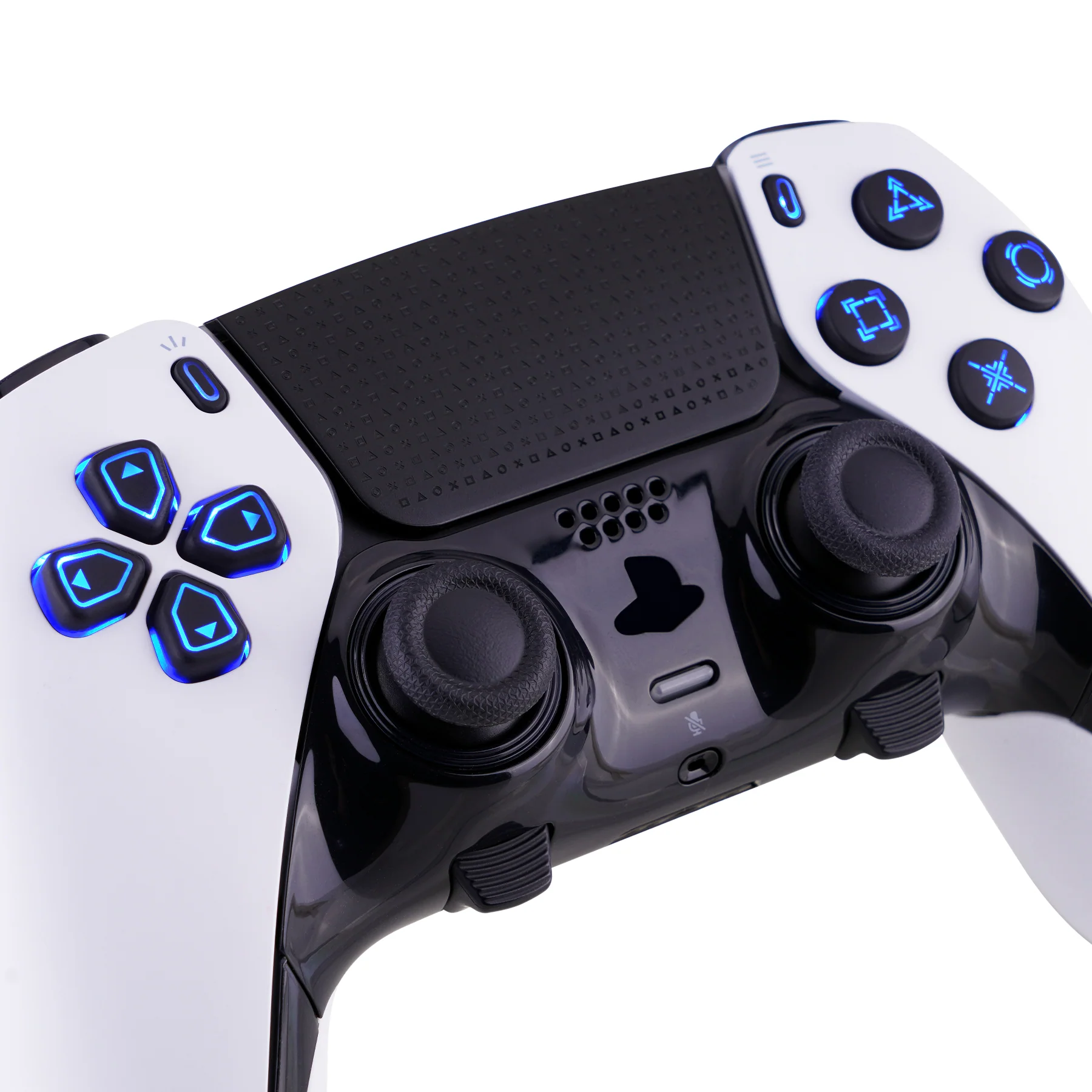 eXtremeRate Multi-Colors Luminated Buttons D&F LED Kit for PS5 Edge Controller - Black Classical Symbols Buttons - Image 4