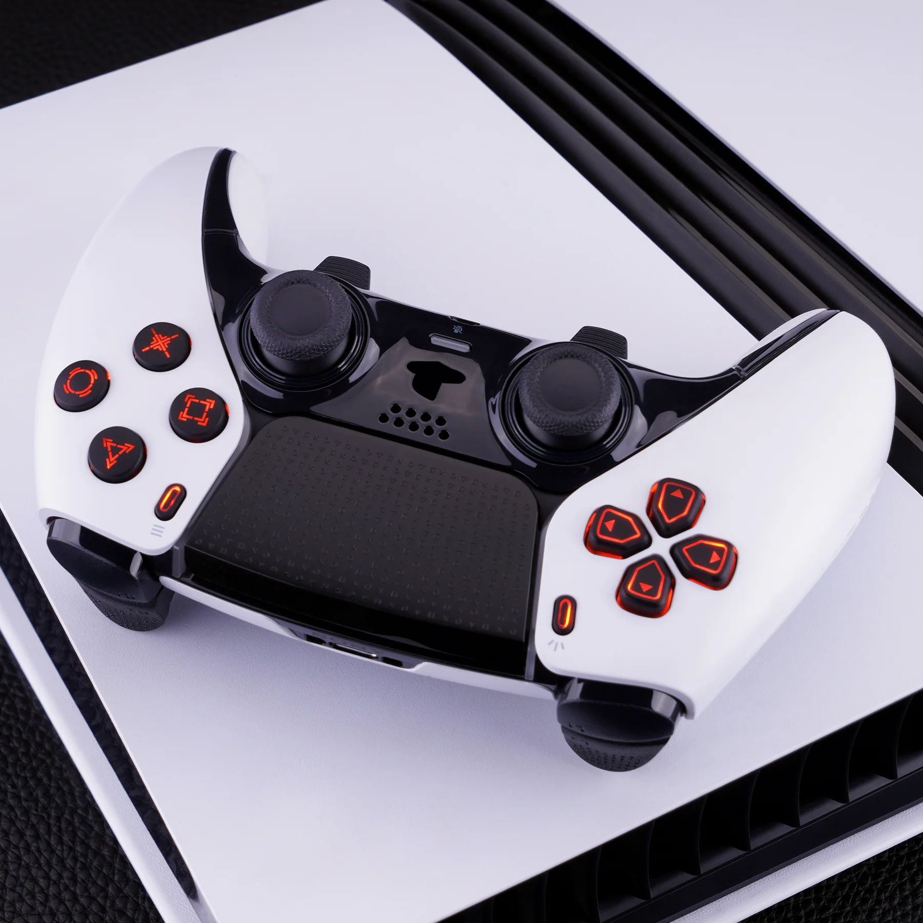 eXtremeRate Multi-Colors Luminated Buttons D&F LED Kit for PS5 Edge Controller - Black Classical Symbols Buttons - Image 8