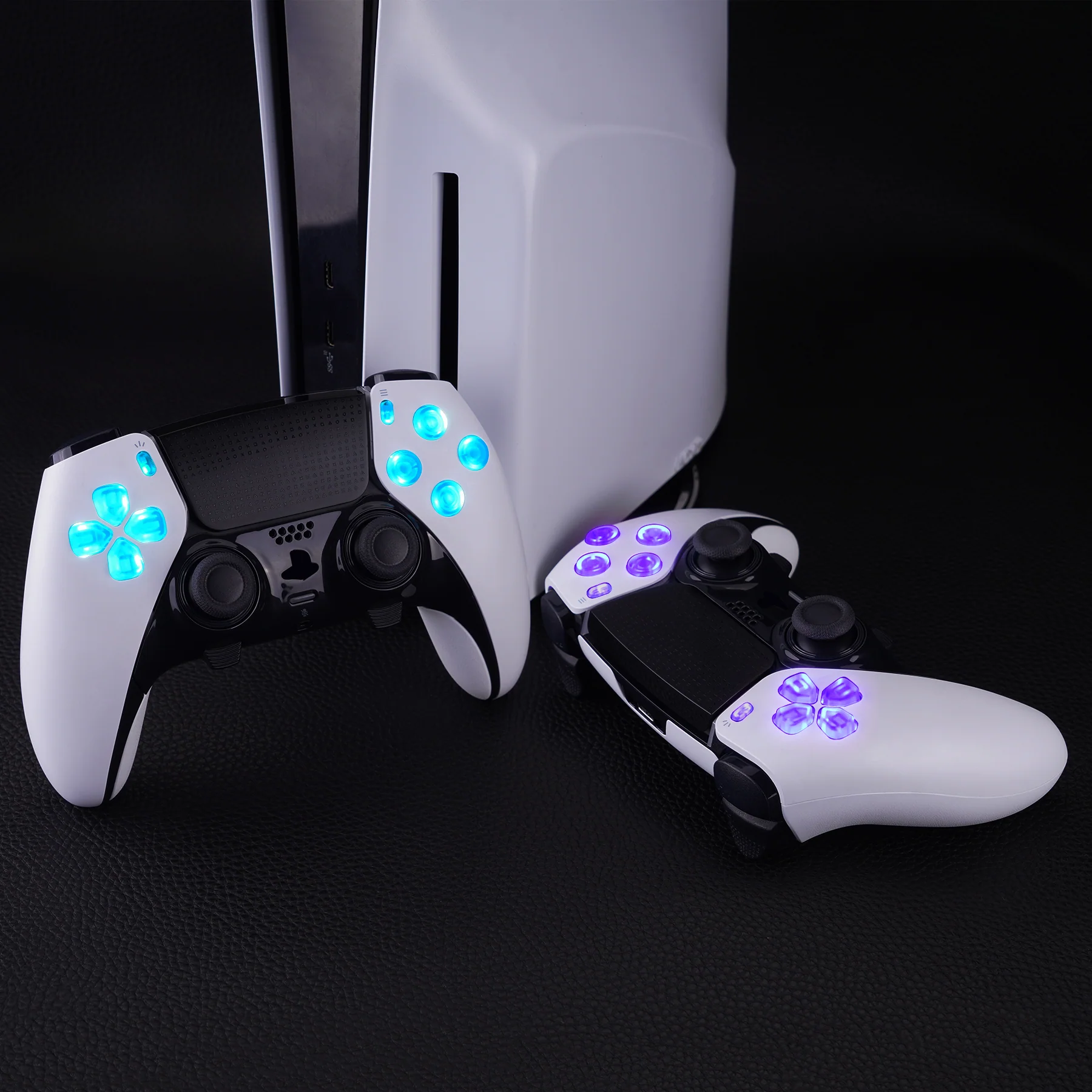 eXtremeRate Multi-Colors Luminated Buttons D&F LED Kit for PS5 Edge Controller - Transparent Clear Buttons - Image 6